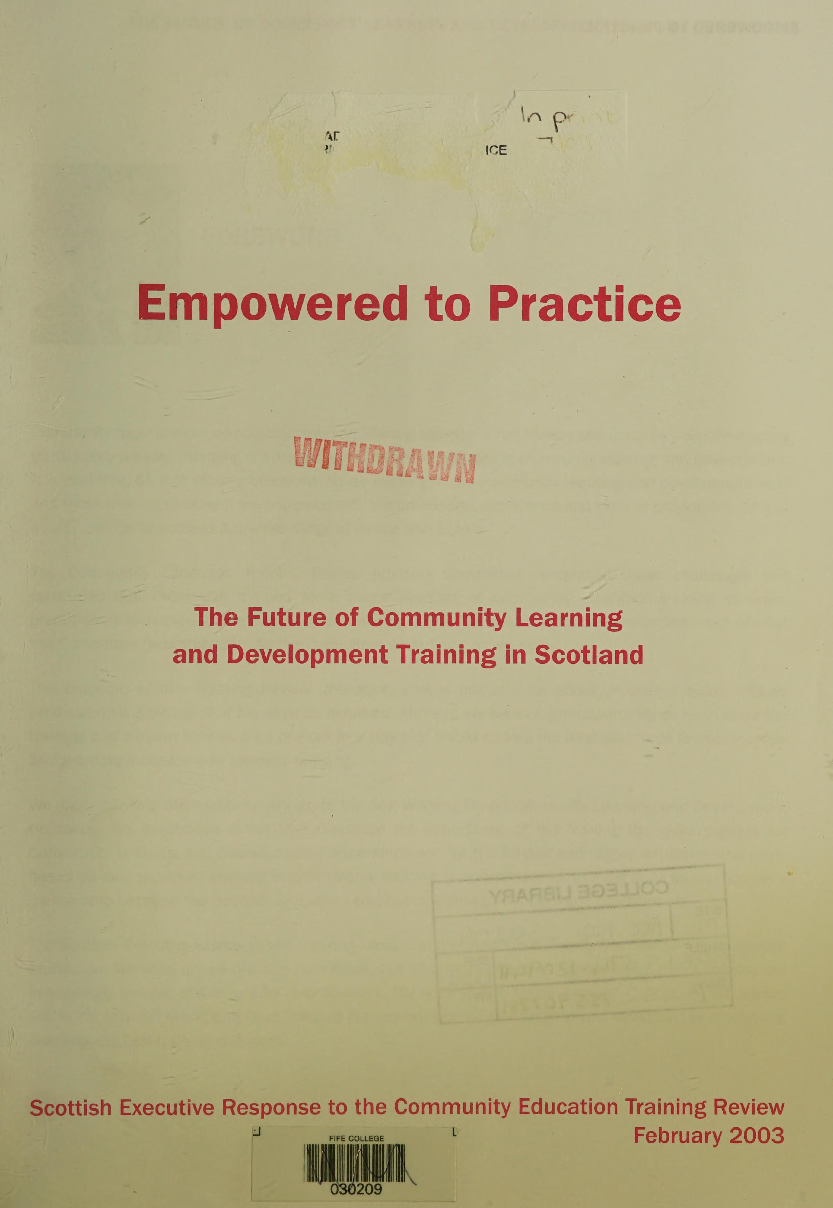 Empowered to Practice Future Community. .