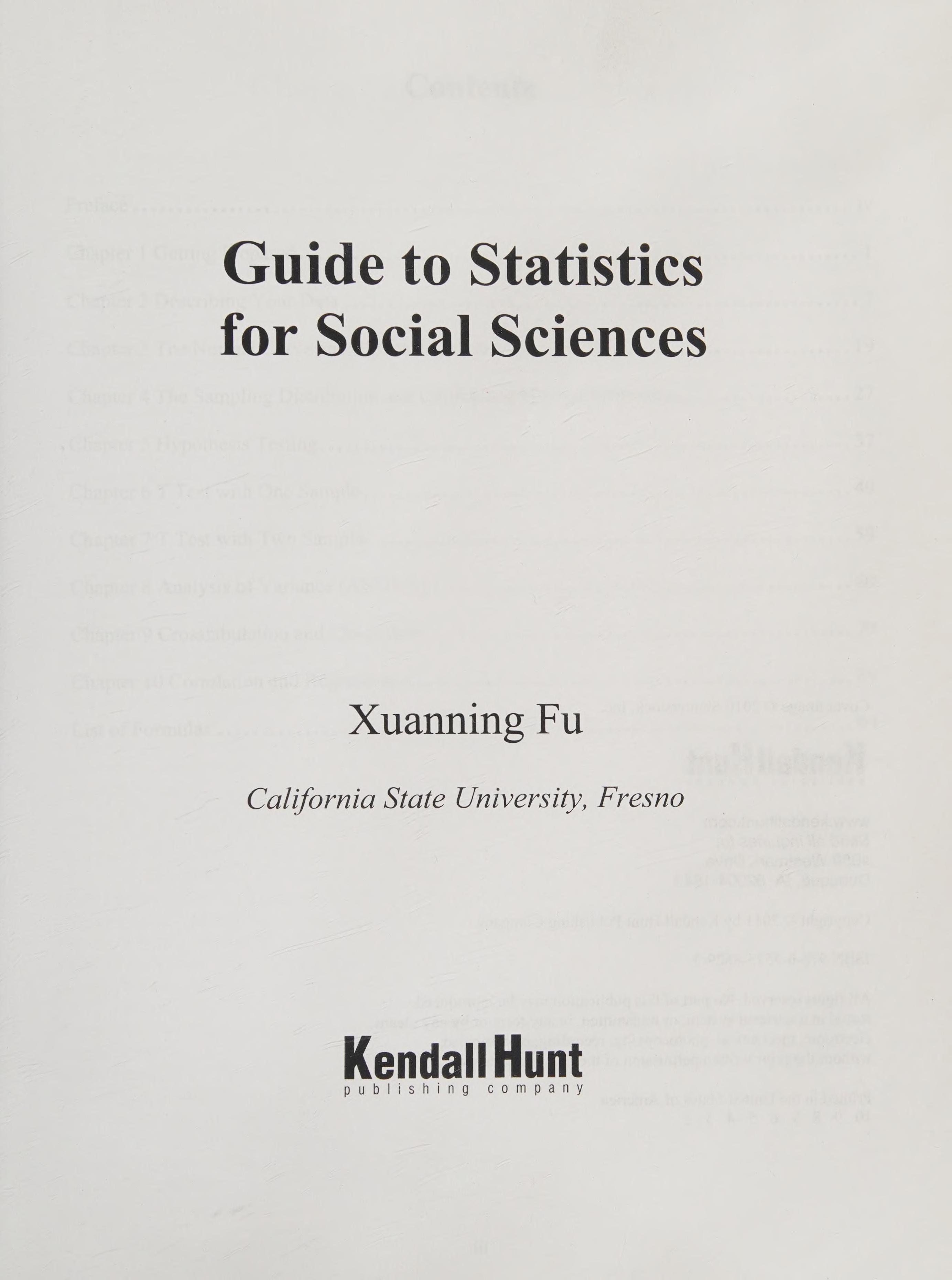 Guide To Statistics For Social Sciences