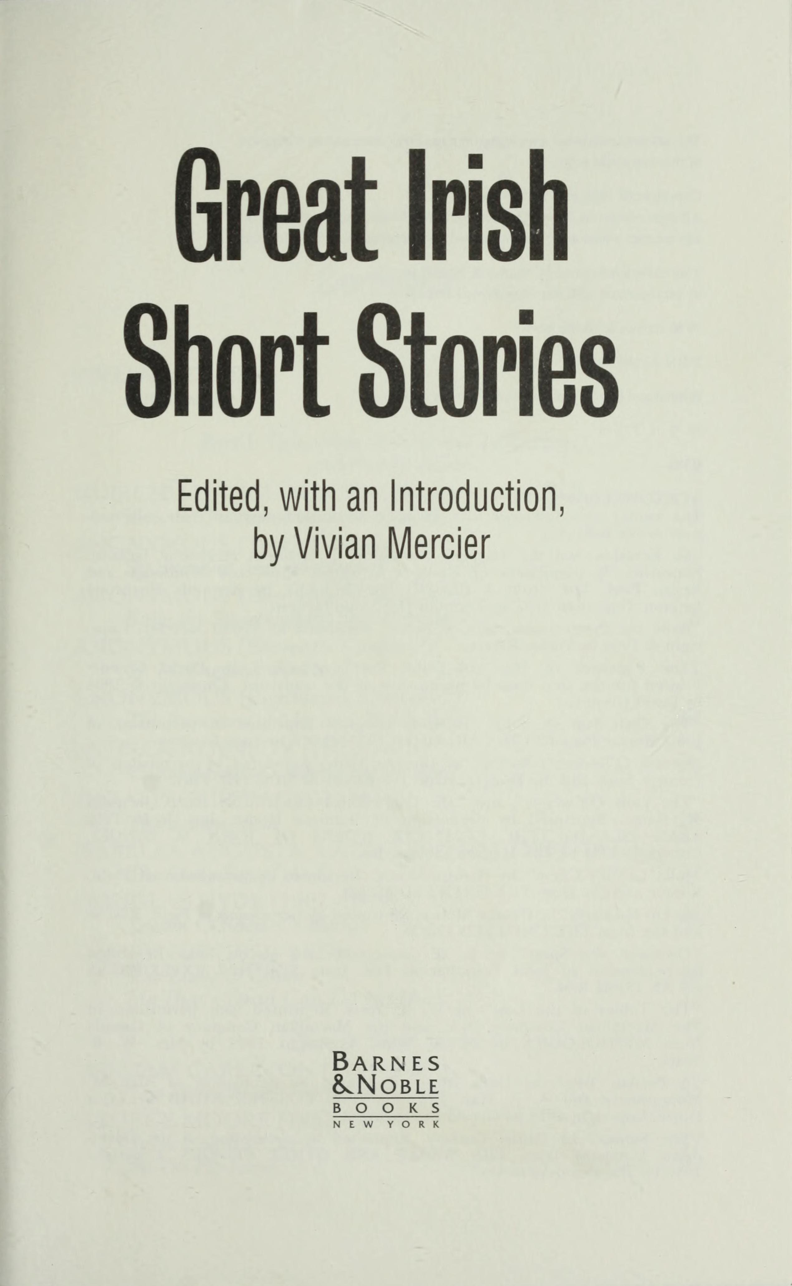Great Irish Short Stories