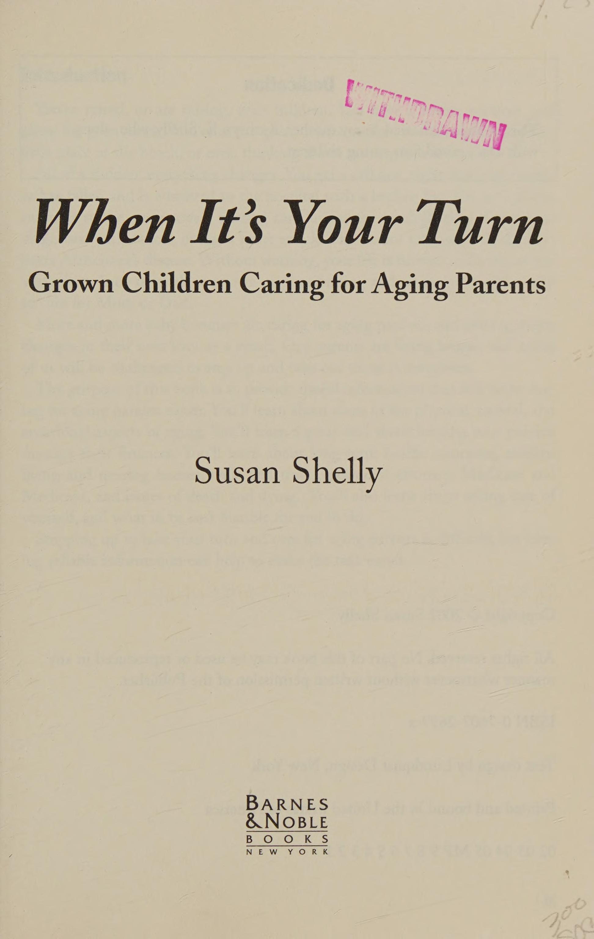 When it s your turn Grown children caring for aging parents