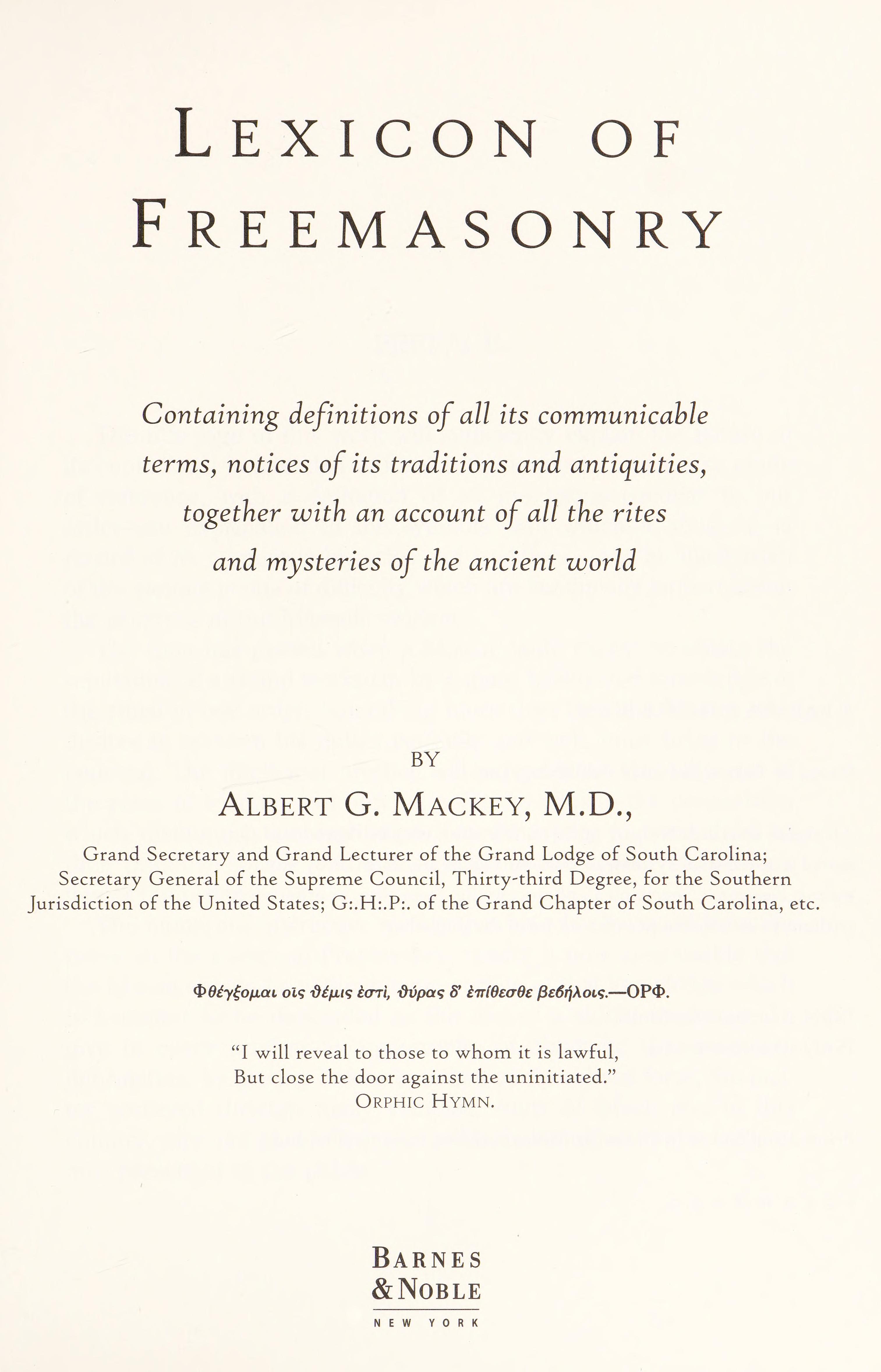 Lexicon of Freemasonry