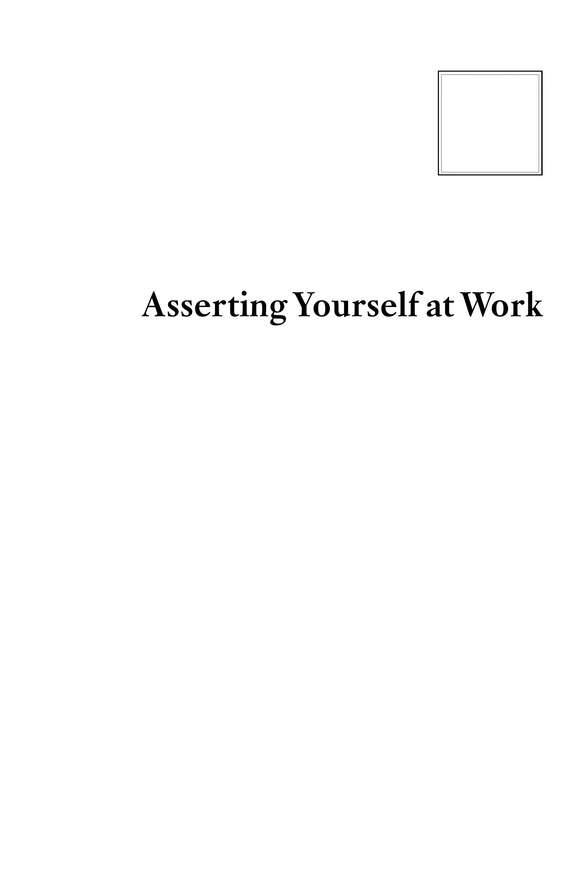 Asserting Yourself At Work