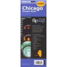 Chicago, IL. Greater Area, Deluxe City Laminated Foldout Map