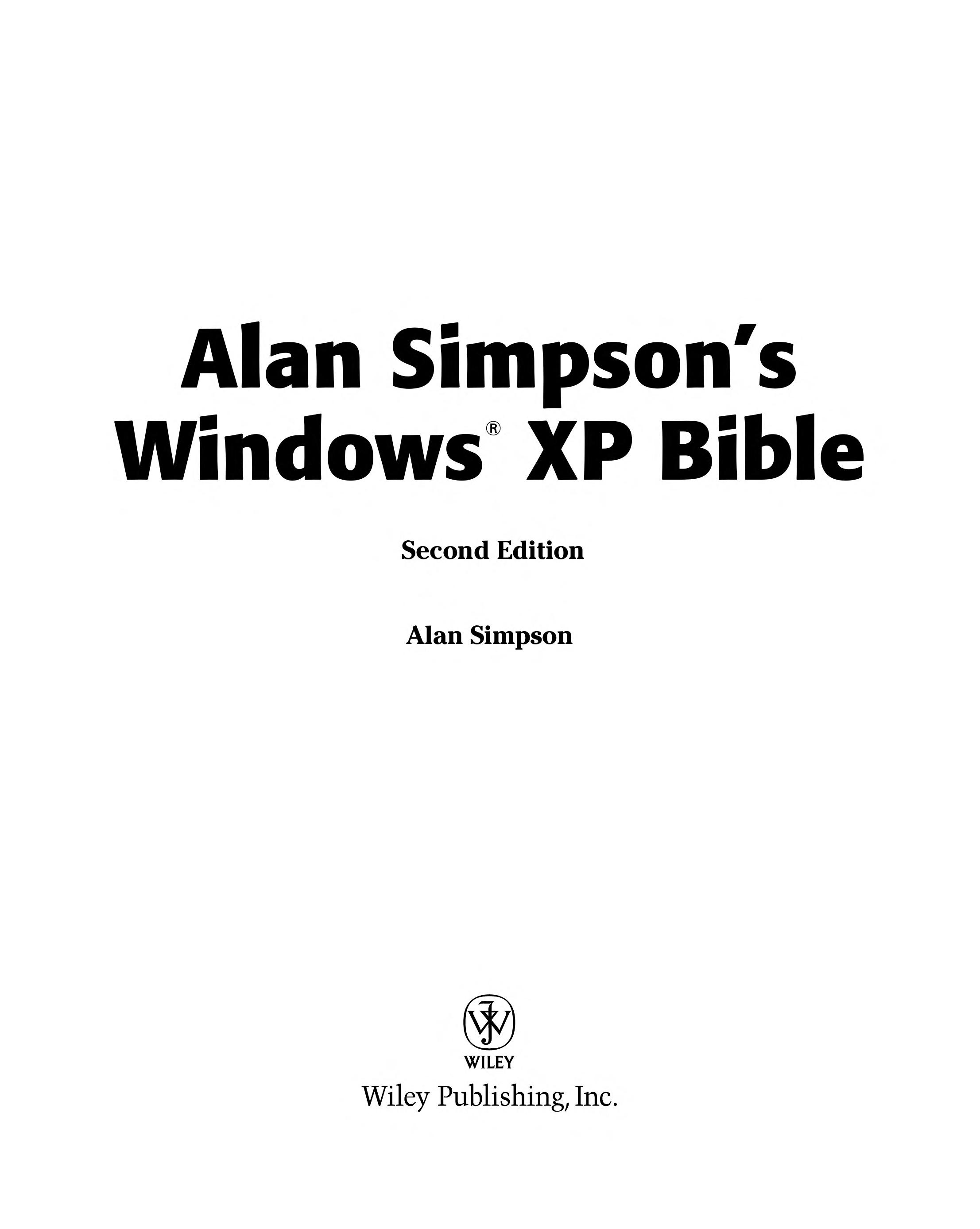 Alan Simpson's Windows XP Bible