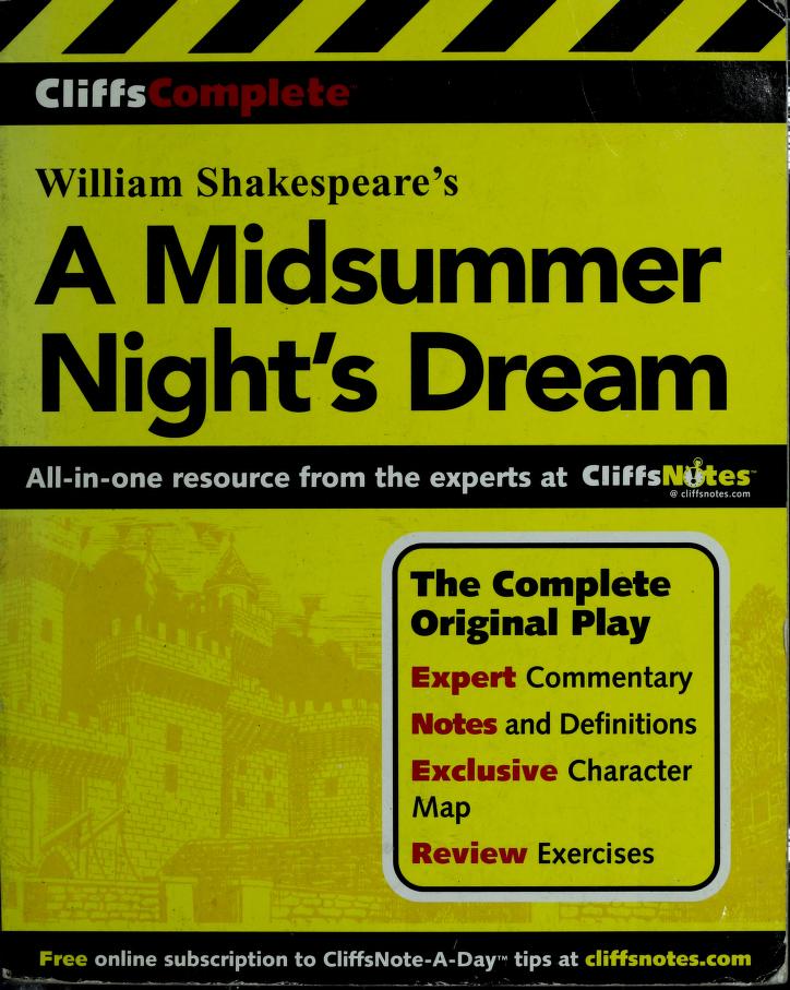 CliffsComplete a Midsummer Night's Dream by William Shakespeare, ISBN 9780764587252