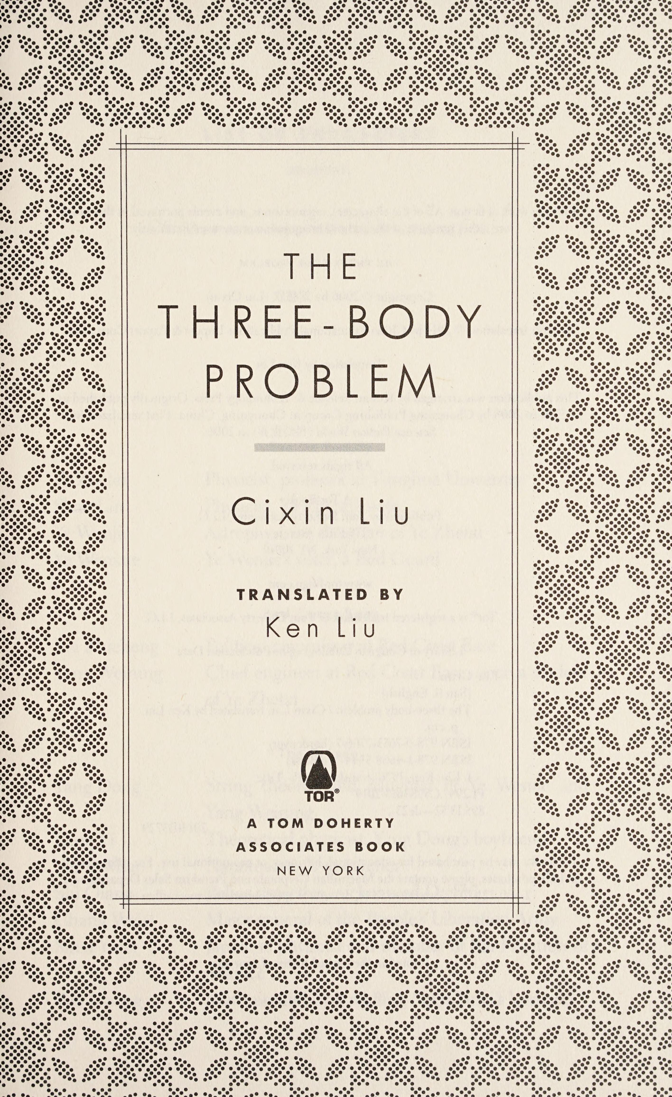 The Three-Body Problem by Cixin Liu, ISBN 9780765377067