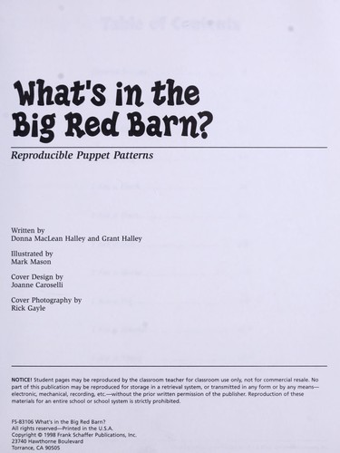 Whats in Red Barn Craft Book