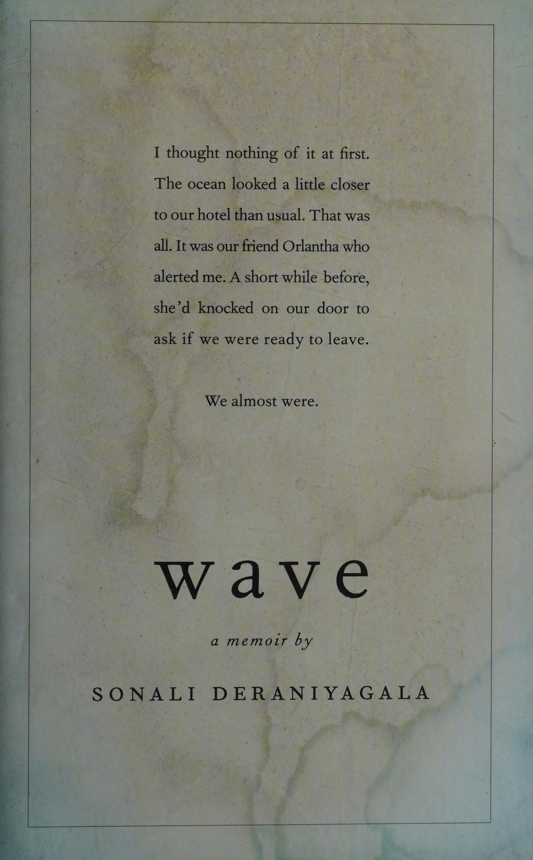 Wave by Sonali Deraniyagala, ISBN 9780771025365