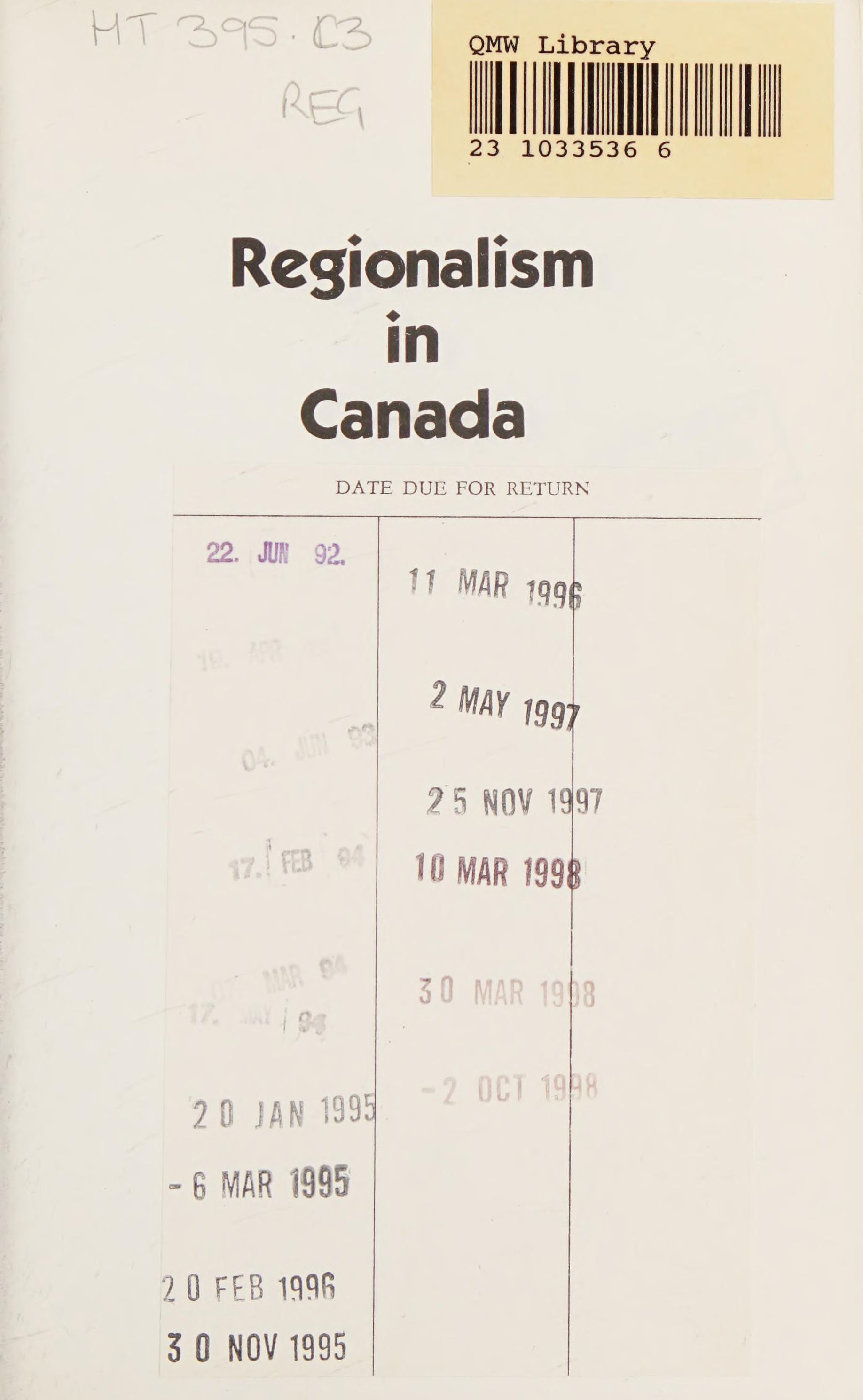 Regionalism in Canada
