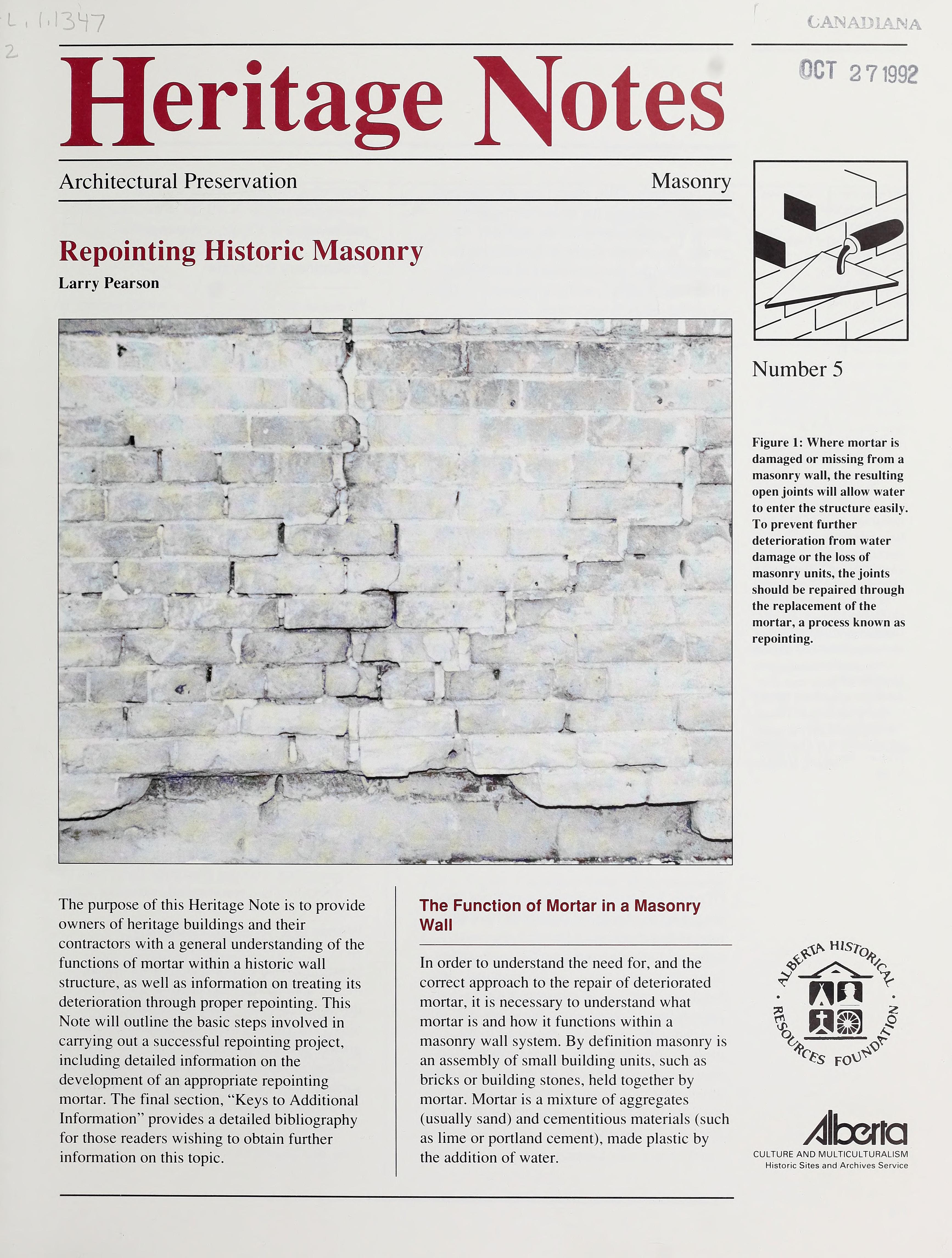 Repointing Historic Masonry