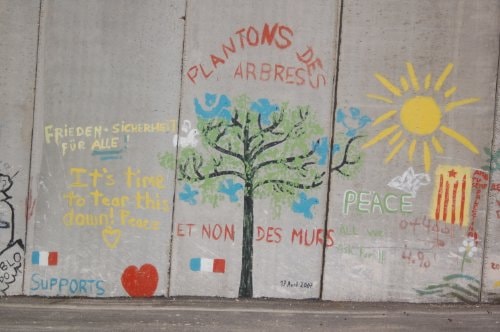 Political Graffiti on the West Bank Wall in Israel
