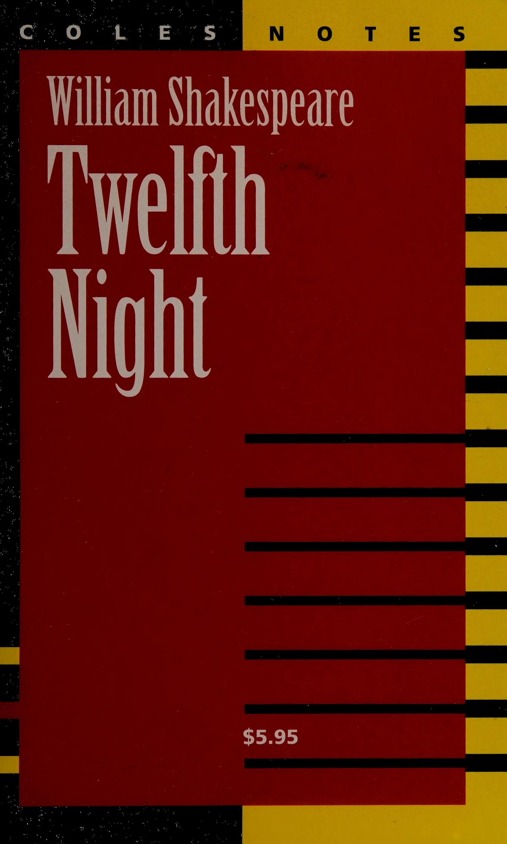 Coles Notes William Shakespeare's Twelfth Night