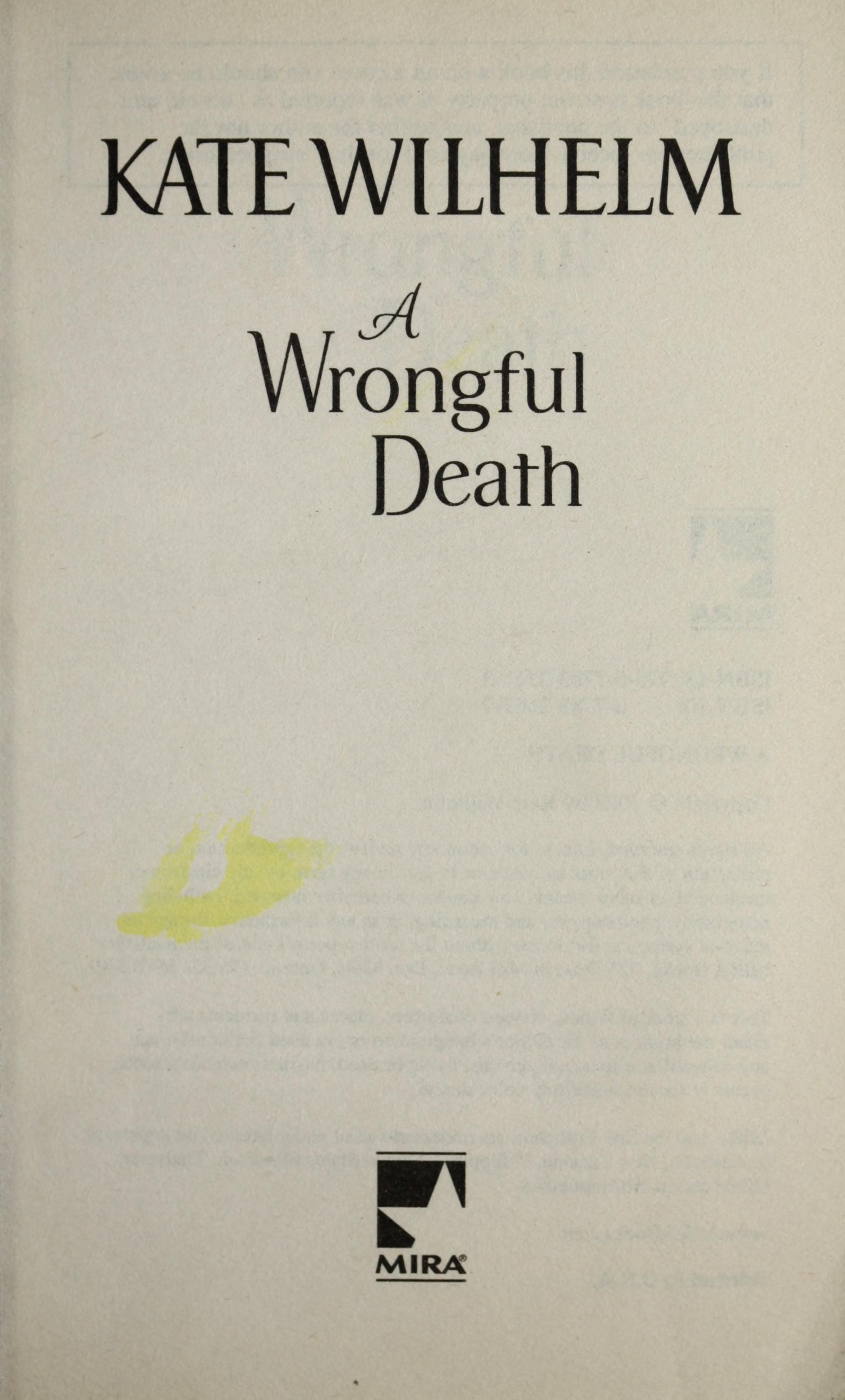A Wrongful Death