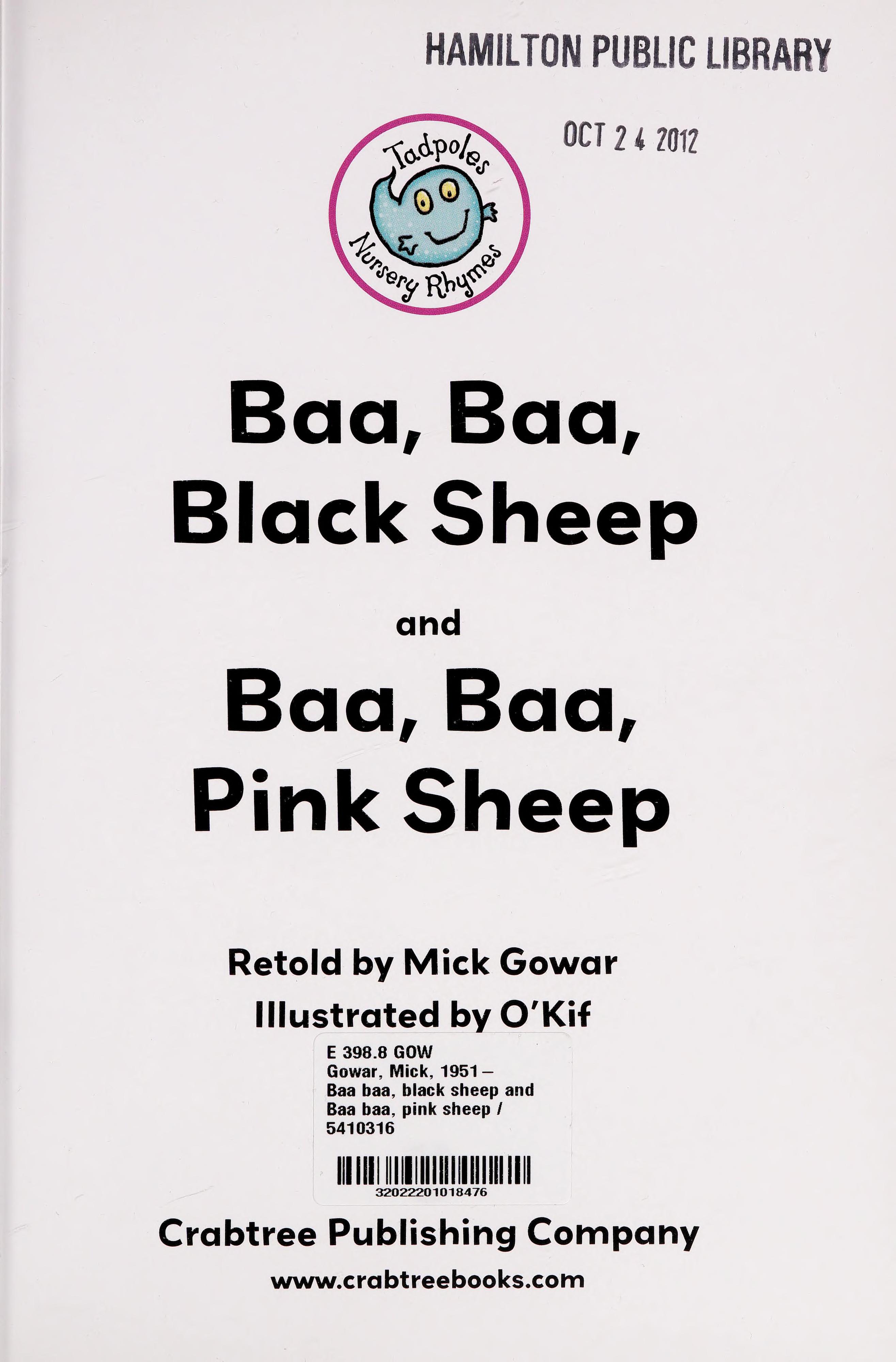 Baa, Baa, Black Sheep and Baa, Baa, Pink Sheep