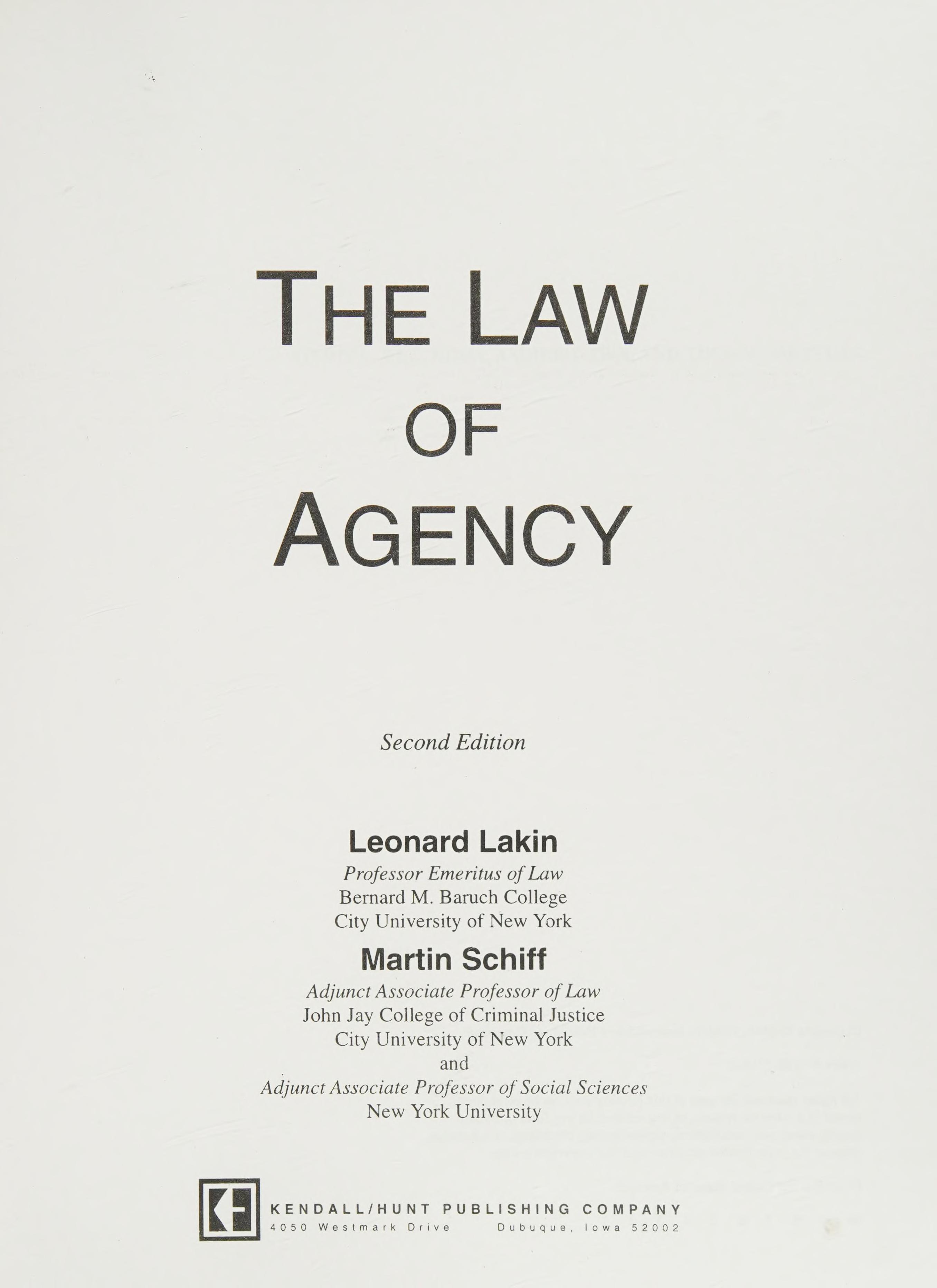 The Law Of Agency