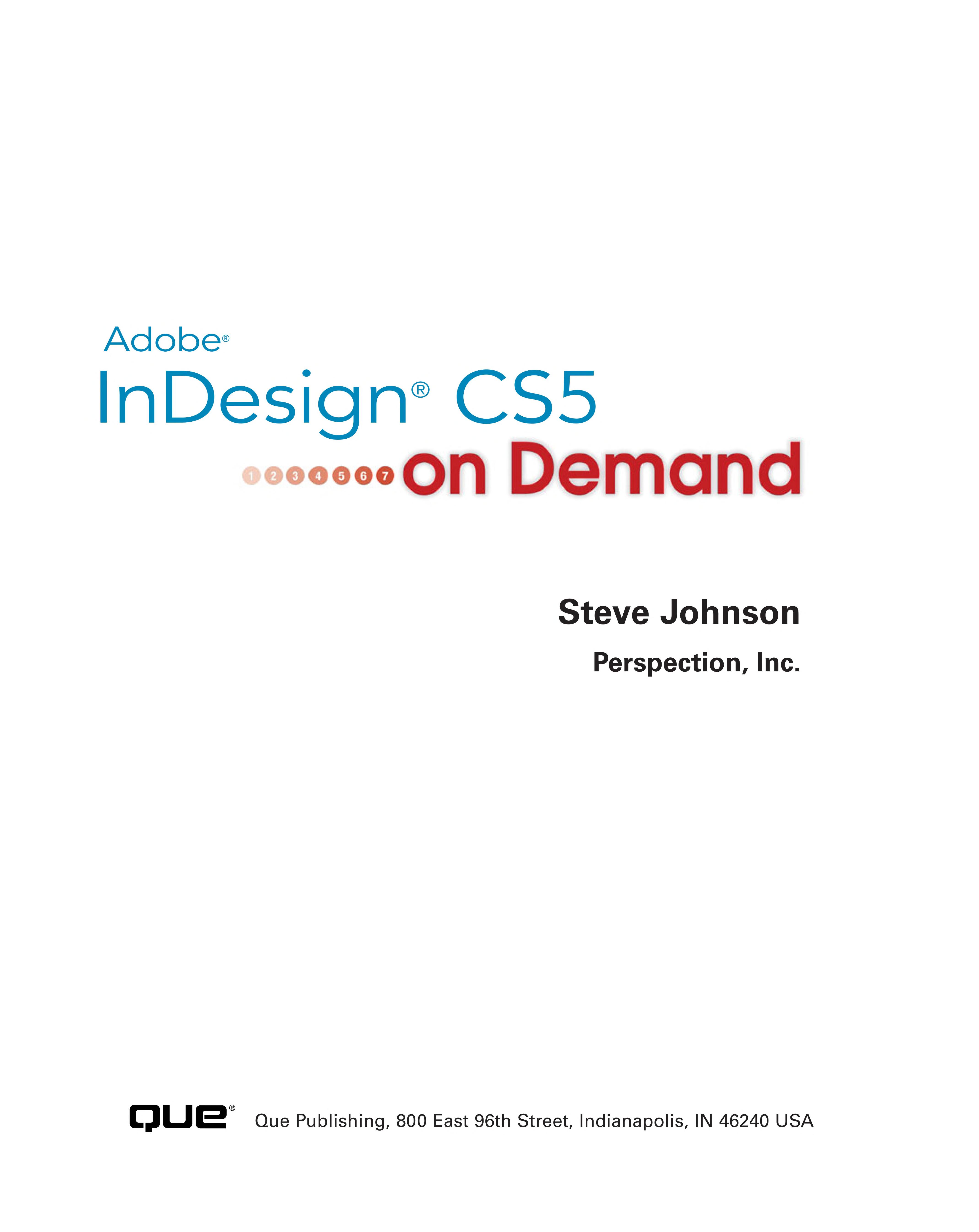 Adobe InDesign CS5 on Demand