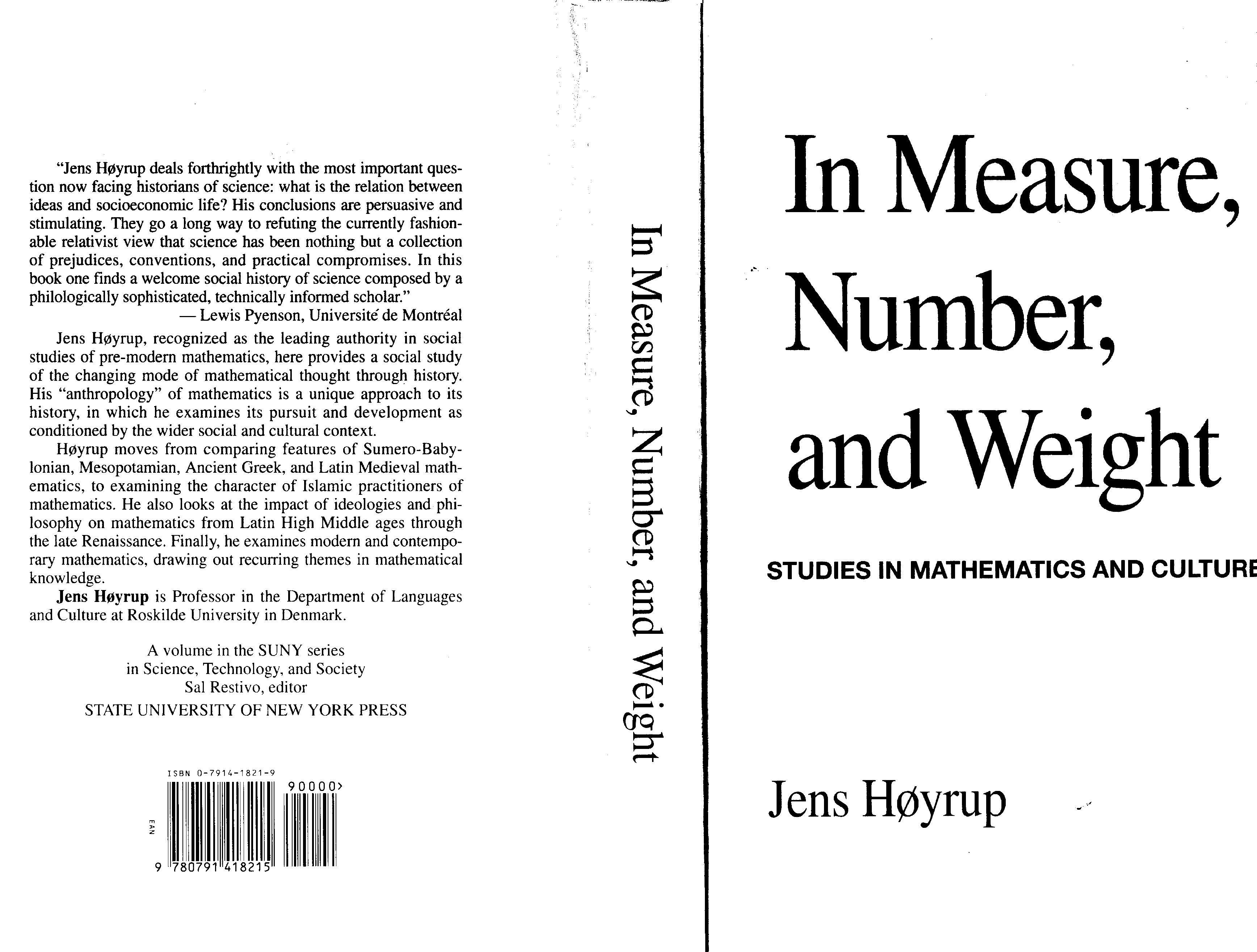 In Measure Number and Weight