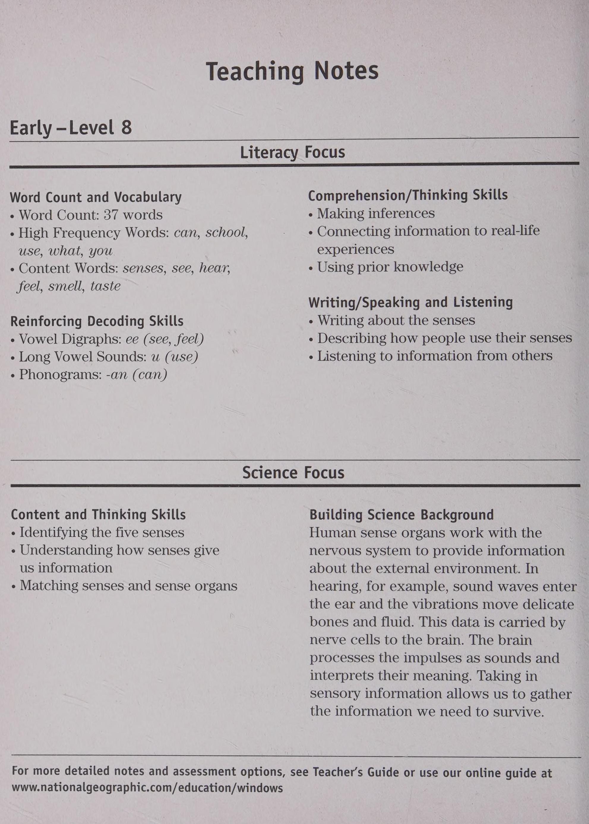 Windows on Literacy Early (Science