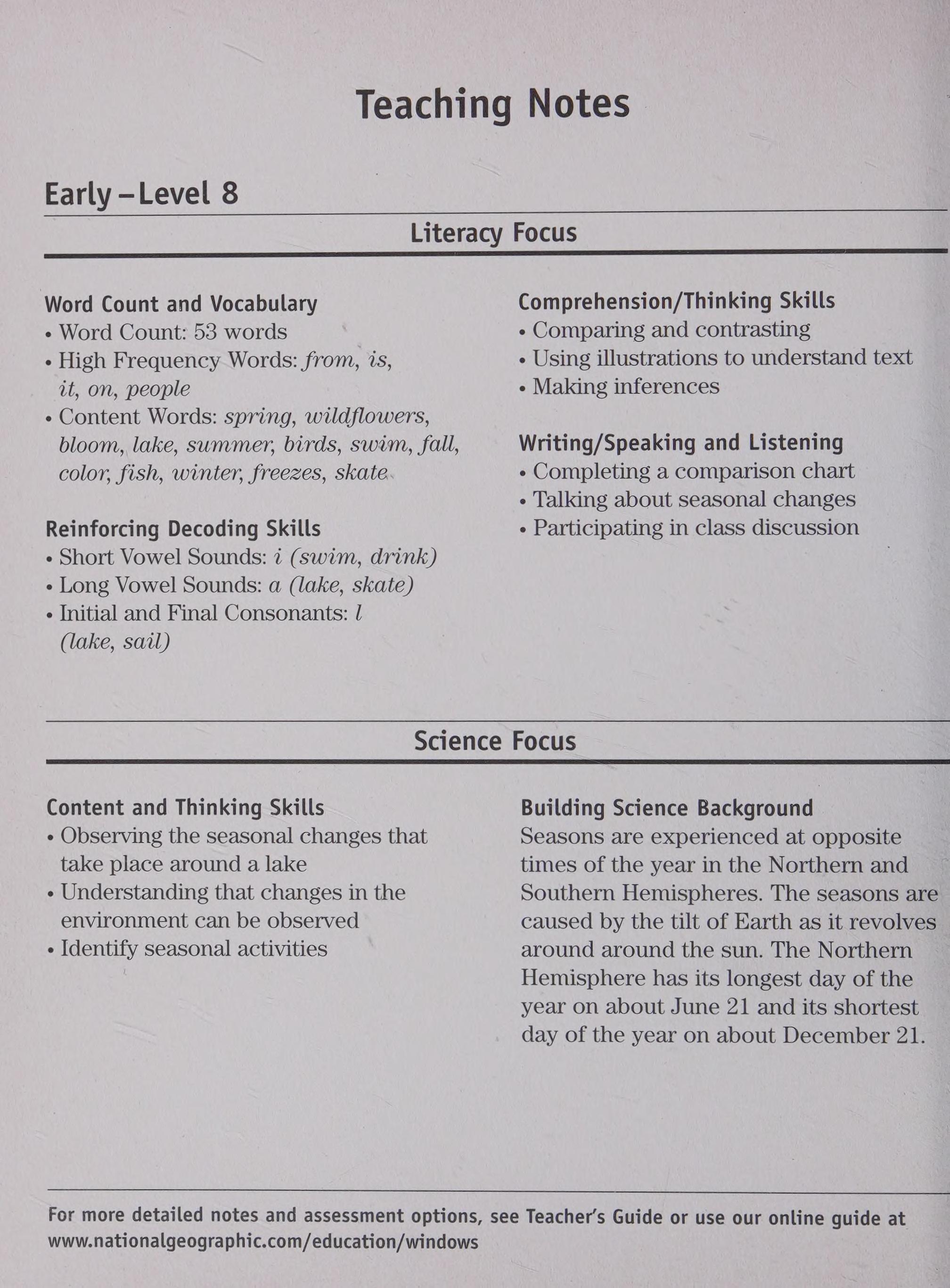 Windows on Literacy Early (Science