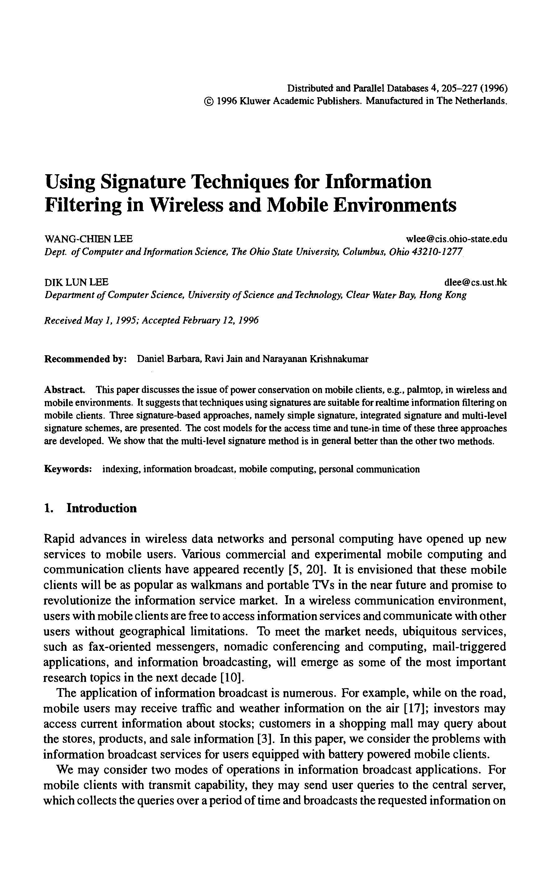 Databases and Mobile Computing