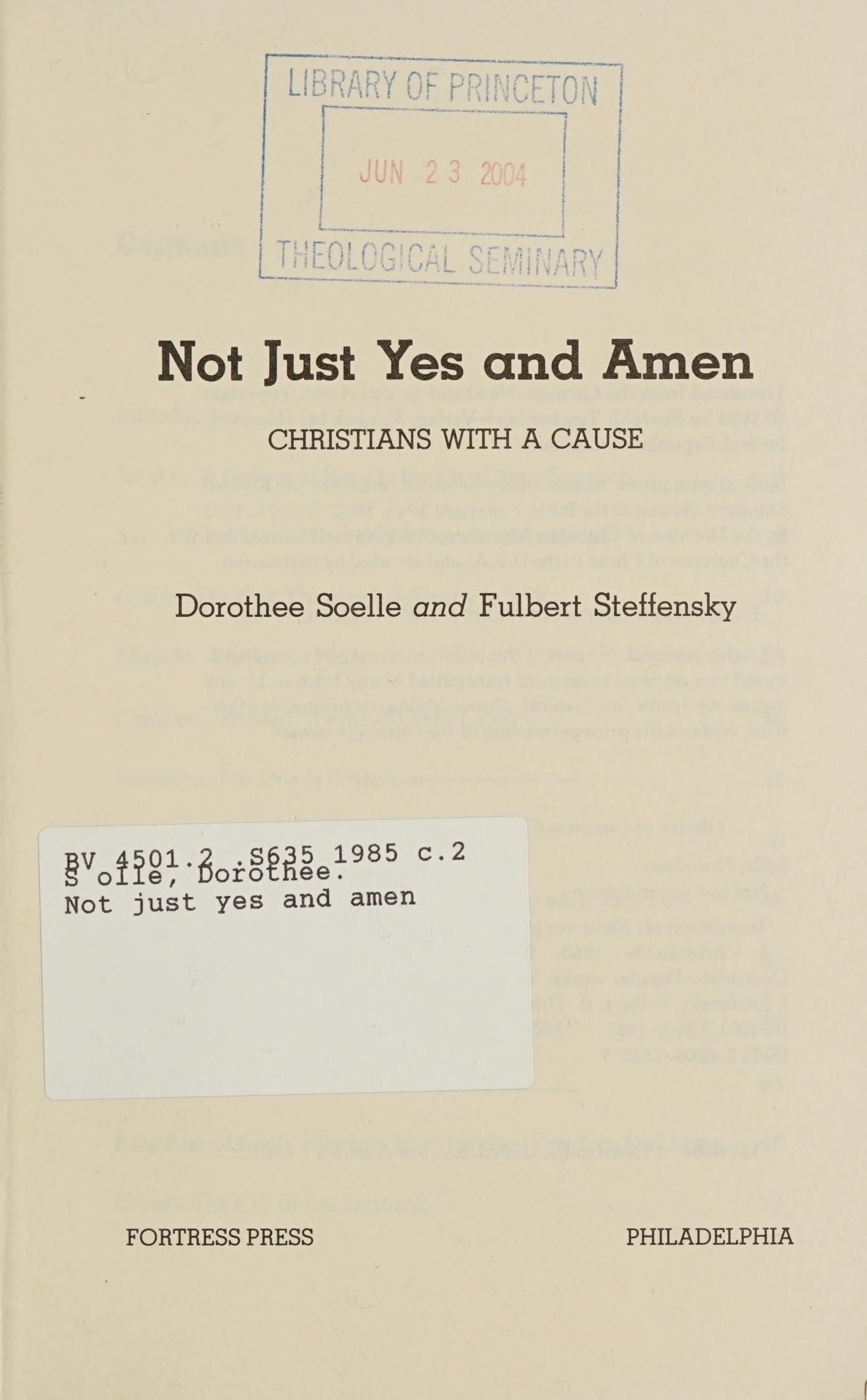 Not just yes and amen