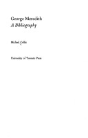 George Meredith, A Bibliography