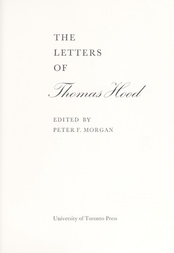 The Letters of Thomas Hood