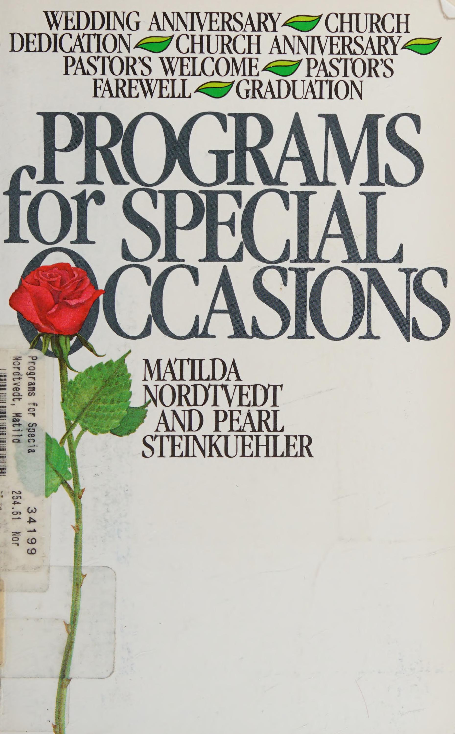 Programs for Special Occasions