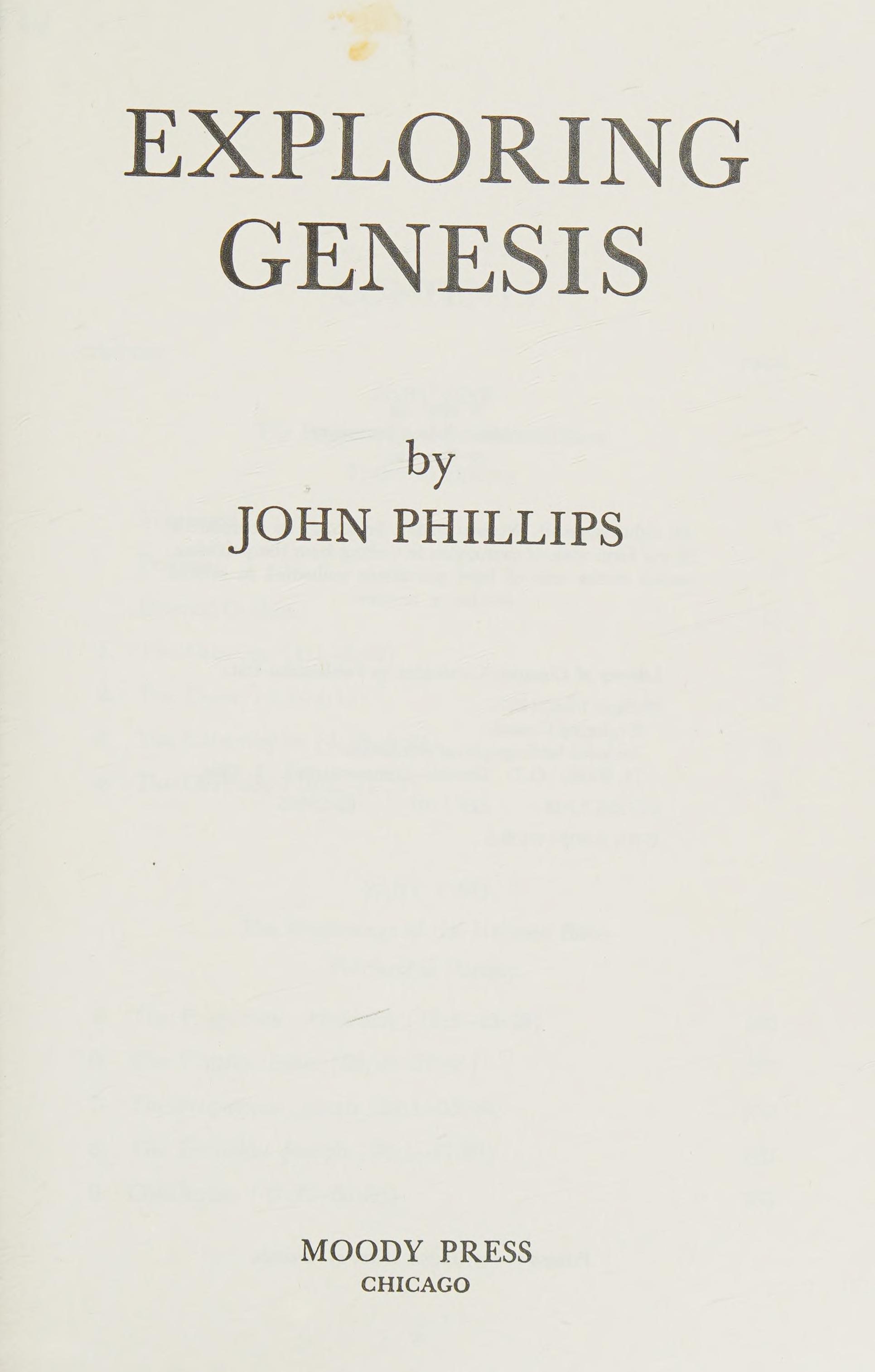 Exploring Genesis