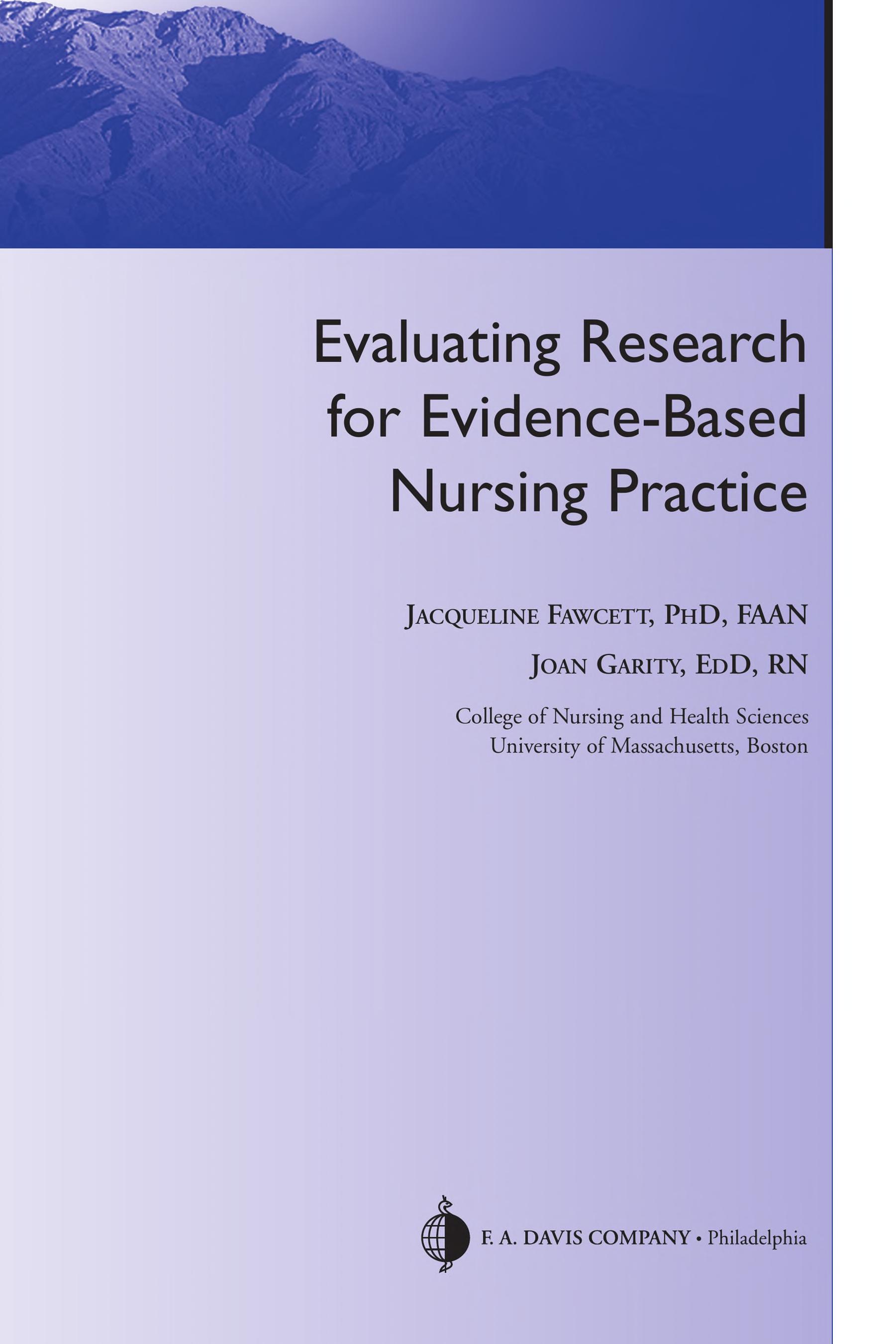 Evaluating Research For Evidence-Based Nursing Practice