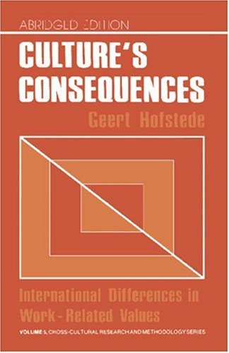 Culture's Consequences: International Differences in Work-Related Values