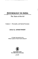 Psychology in India The State of the Art Volume 1