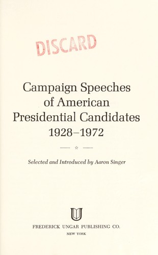 Source Book Of American Presidential Campaign And Election Statistics, 1948-1968