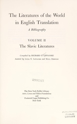 The Literatures of the World in English Translation, a Bibliography
