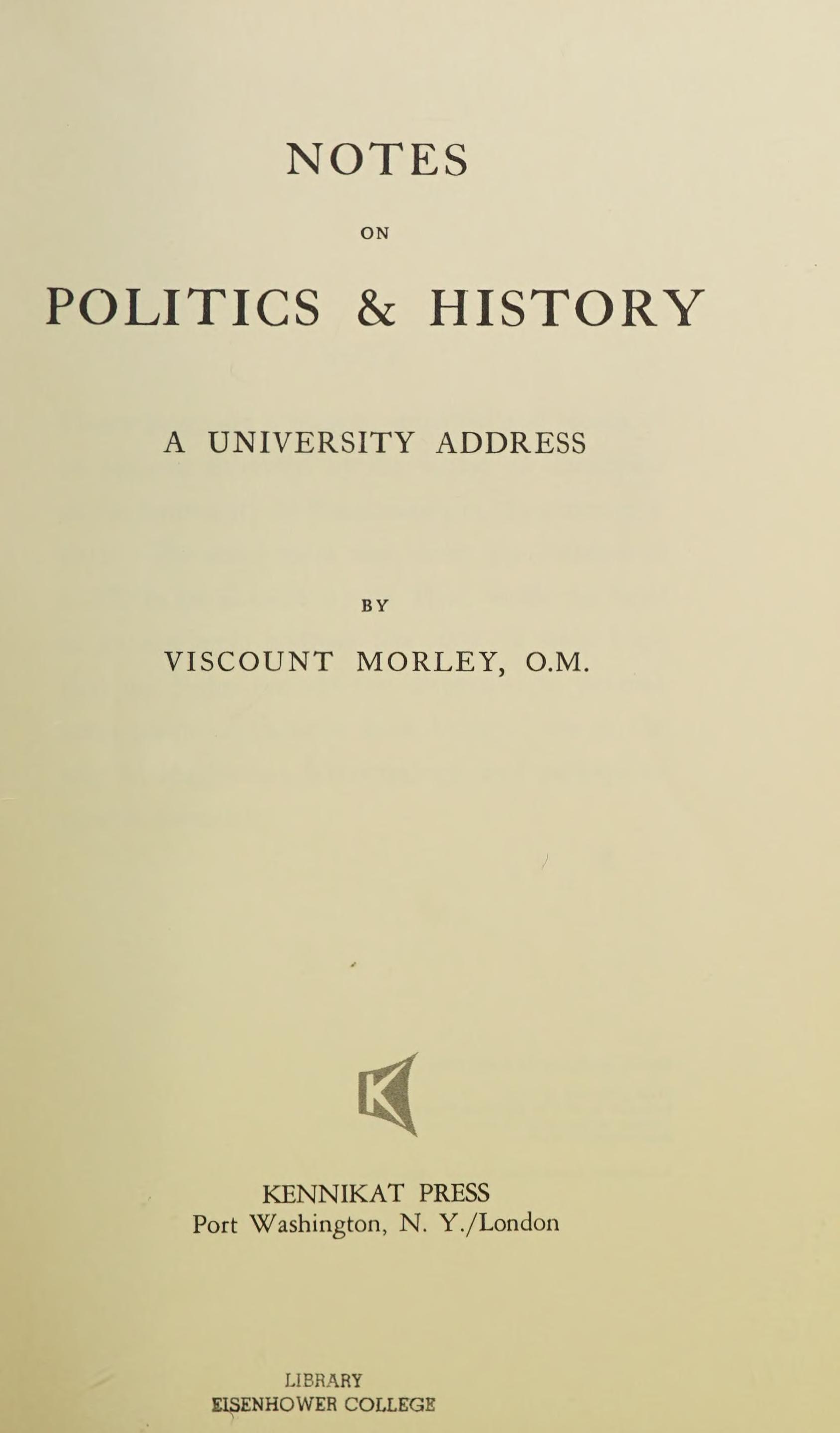 Notes on Politics & History