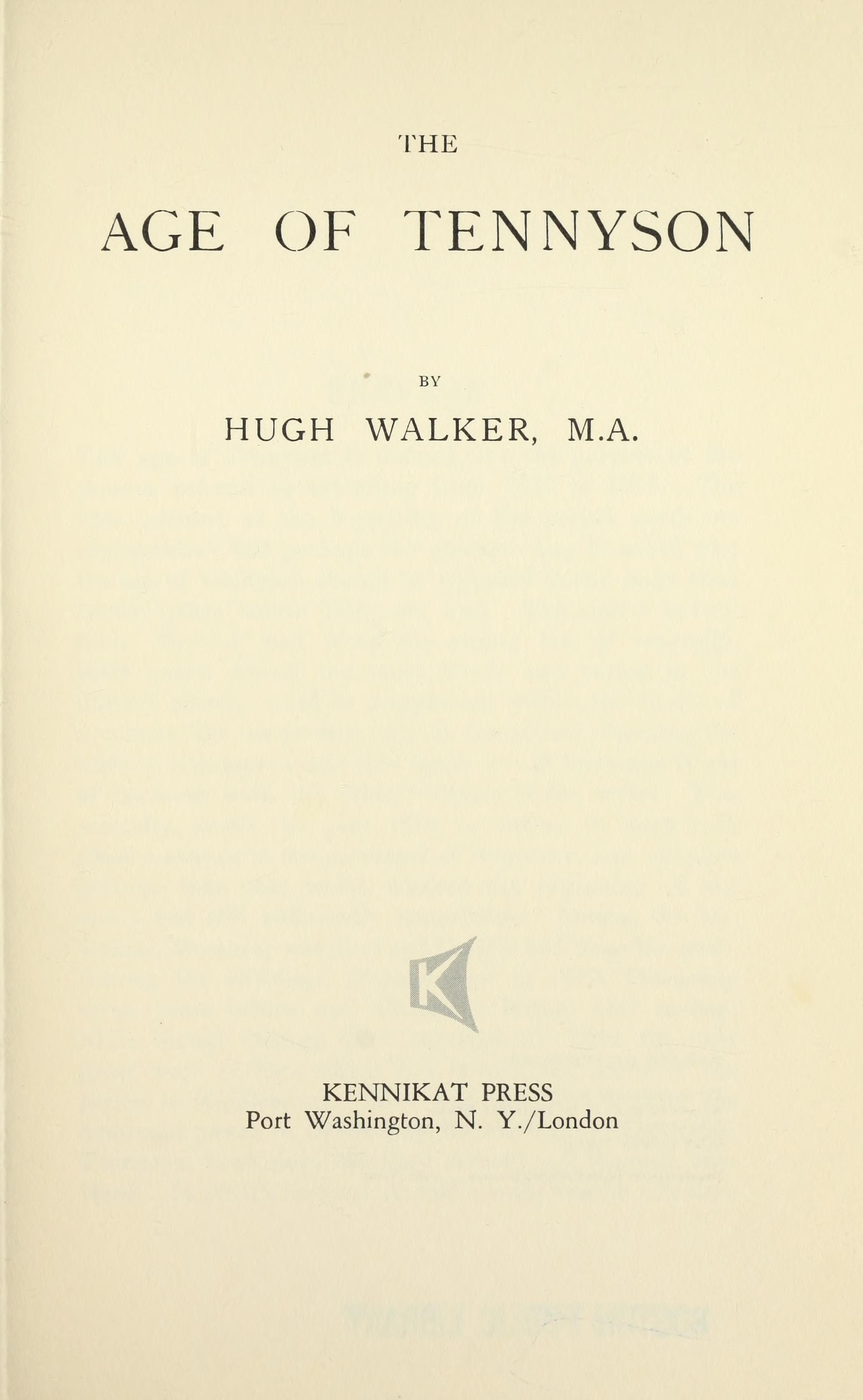 The Age of Tennyson