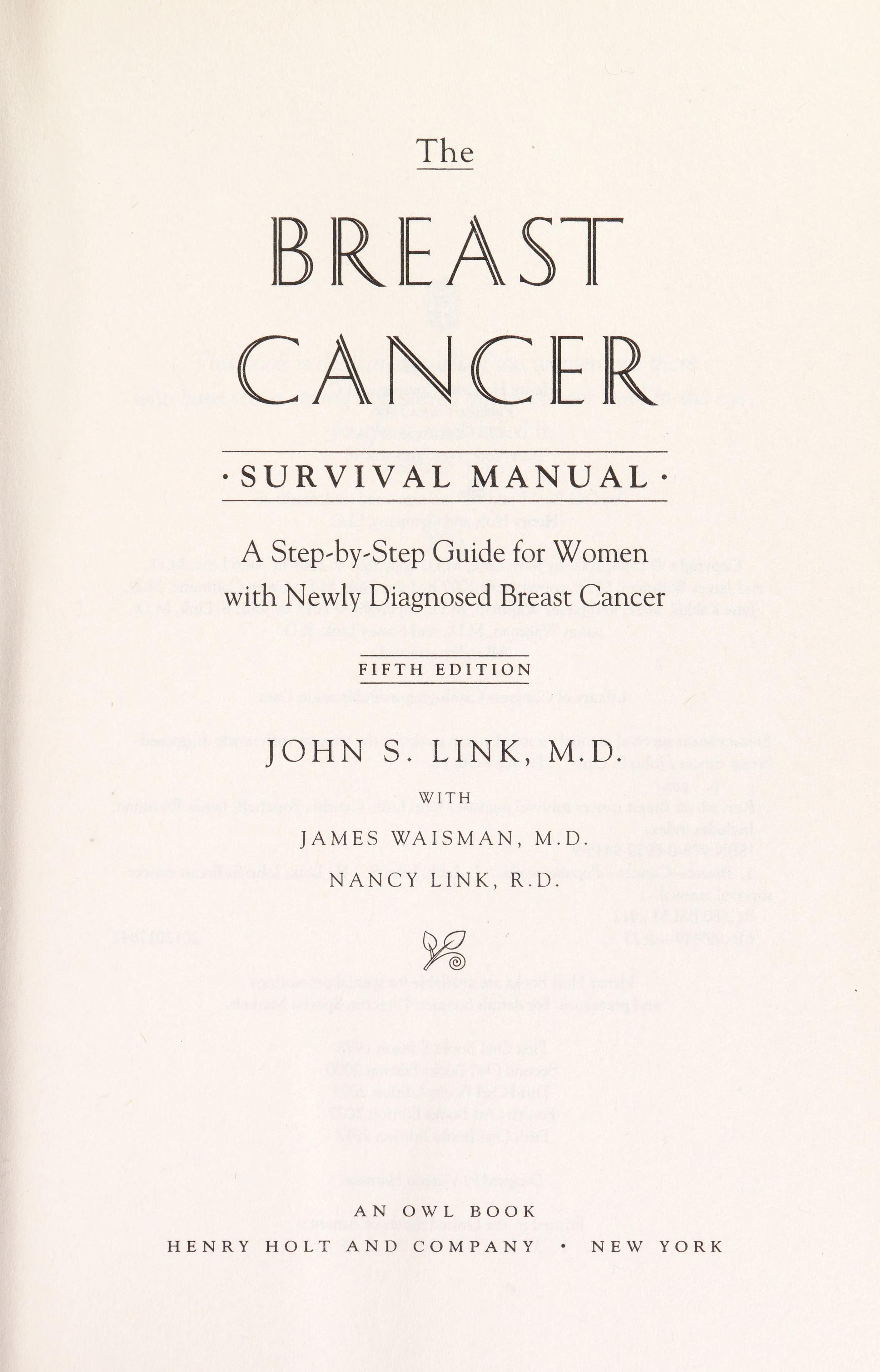 Breast cancer survival manual