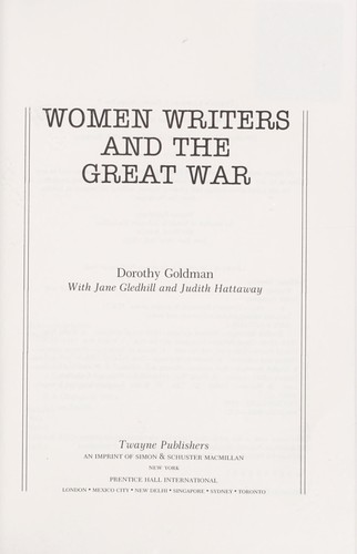 Women writers and the Great War