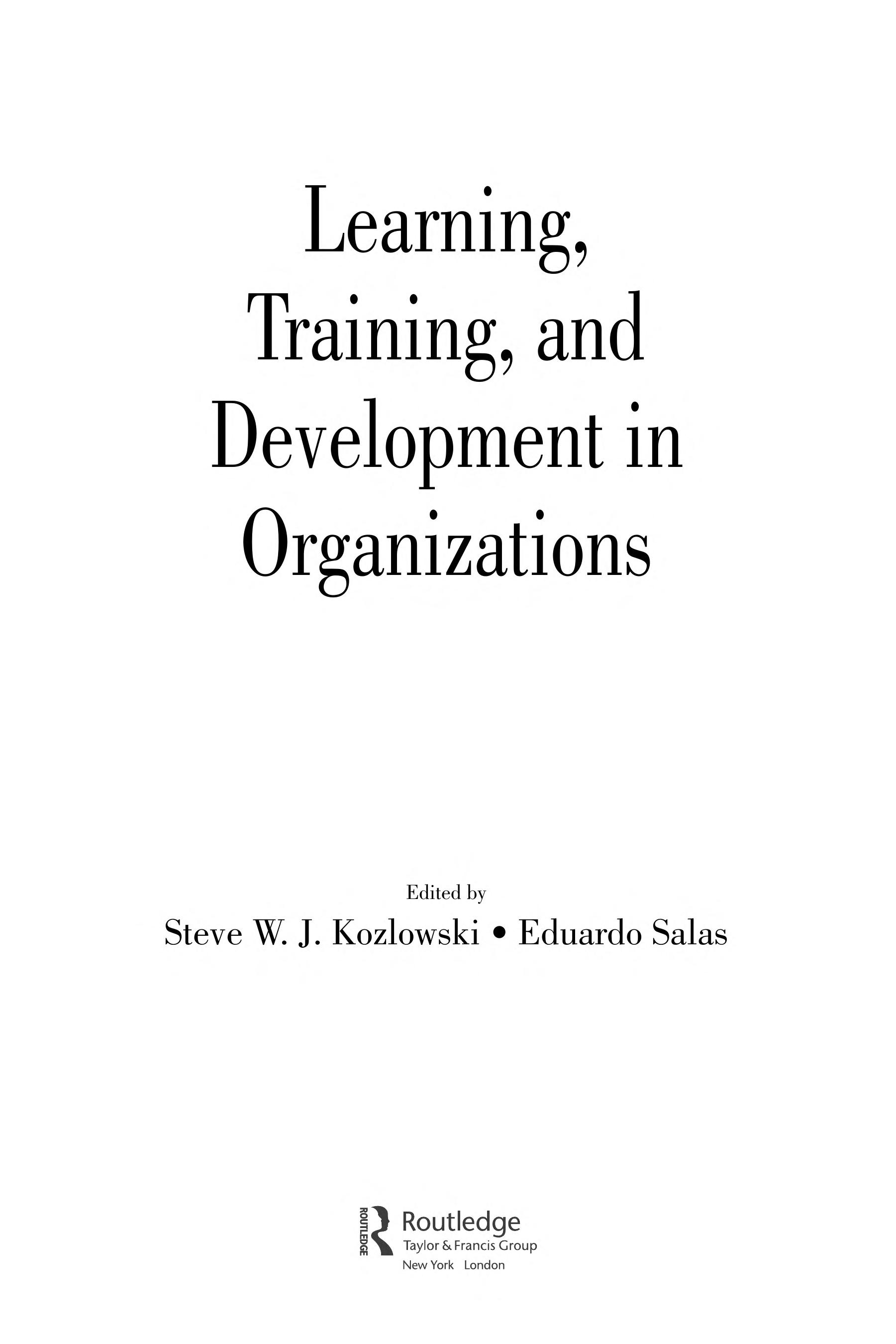 Learning training and development in organizations