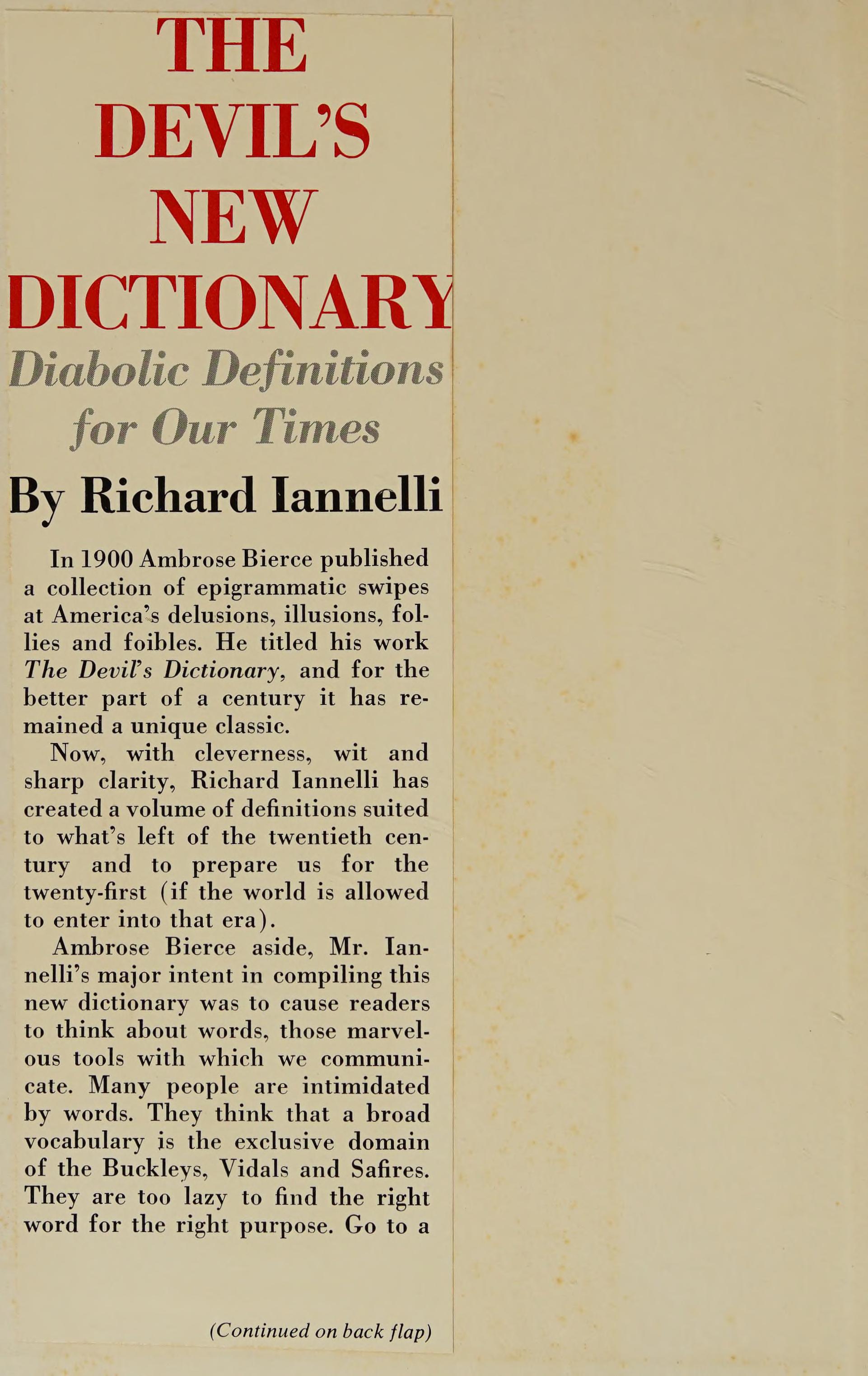 Devil's New Dictionary