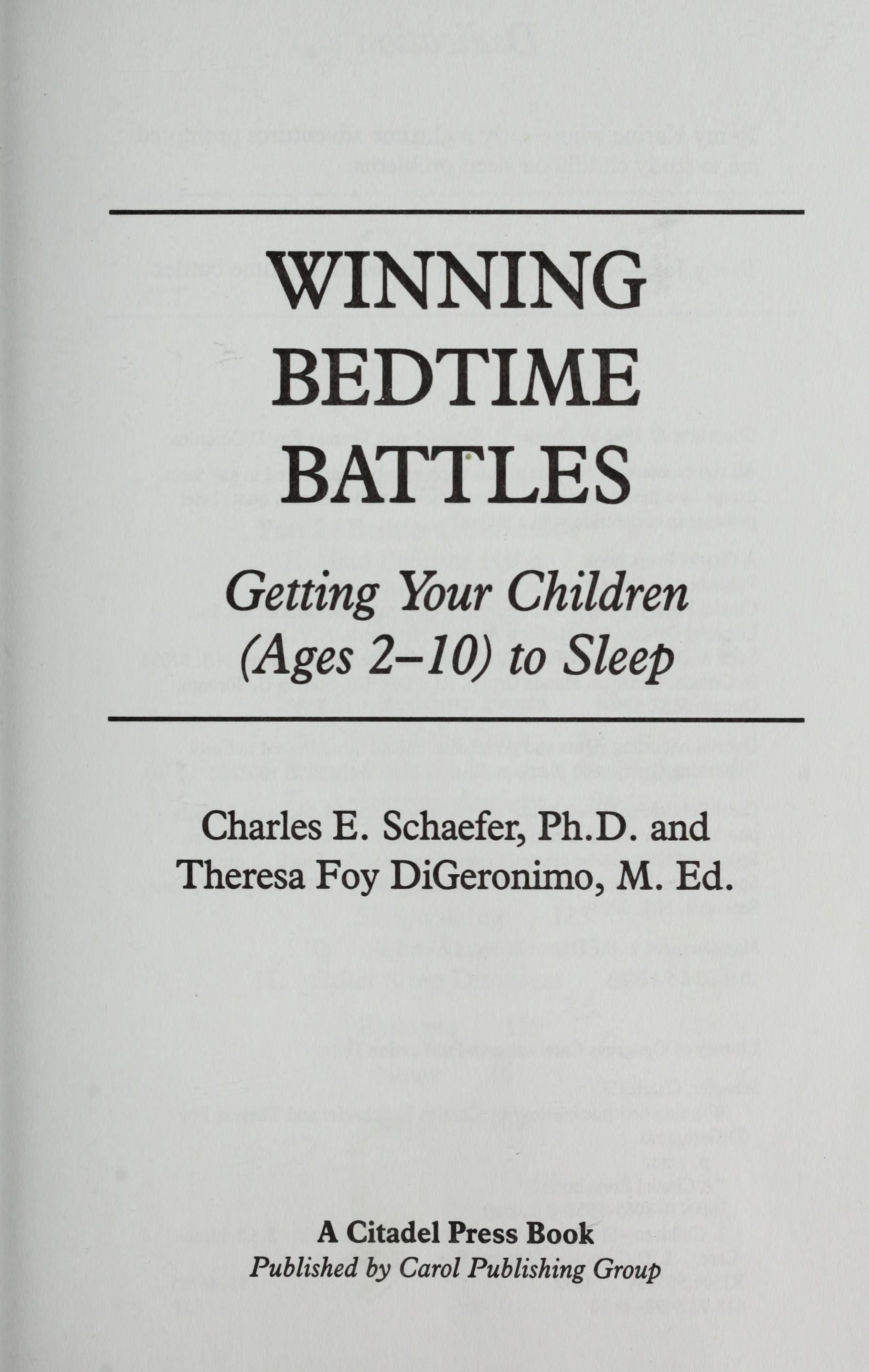 Winning Bedtime Battles