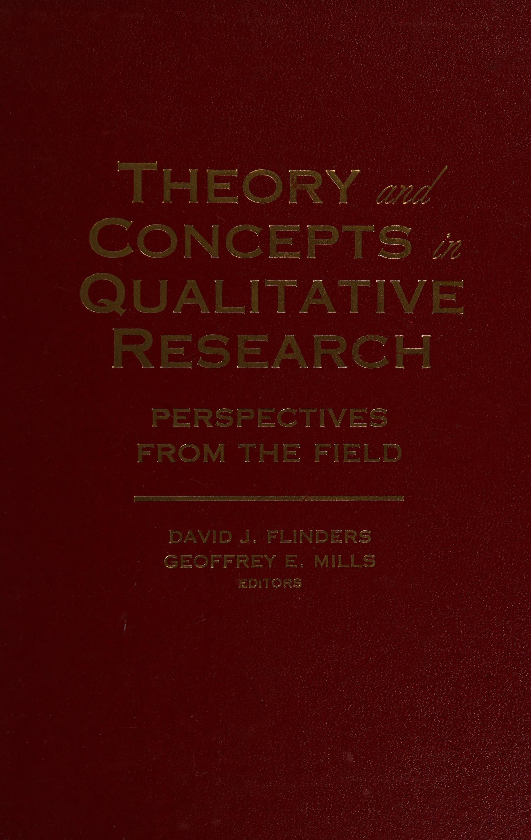 Theory and Concepts in Qualitative Research
