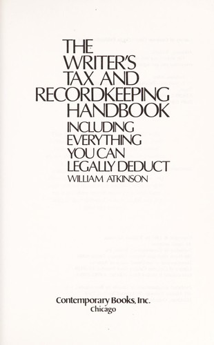 Writer's Tax and Recordkeeping Handbook