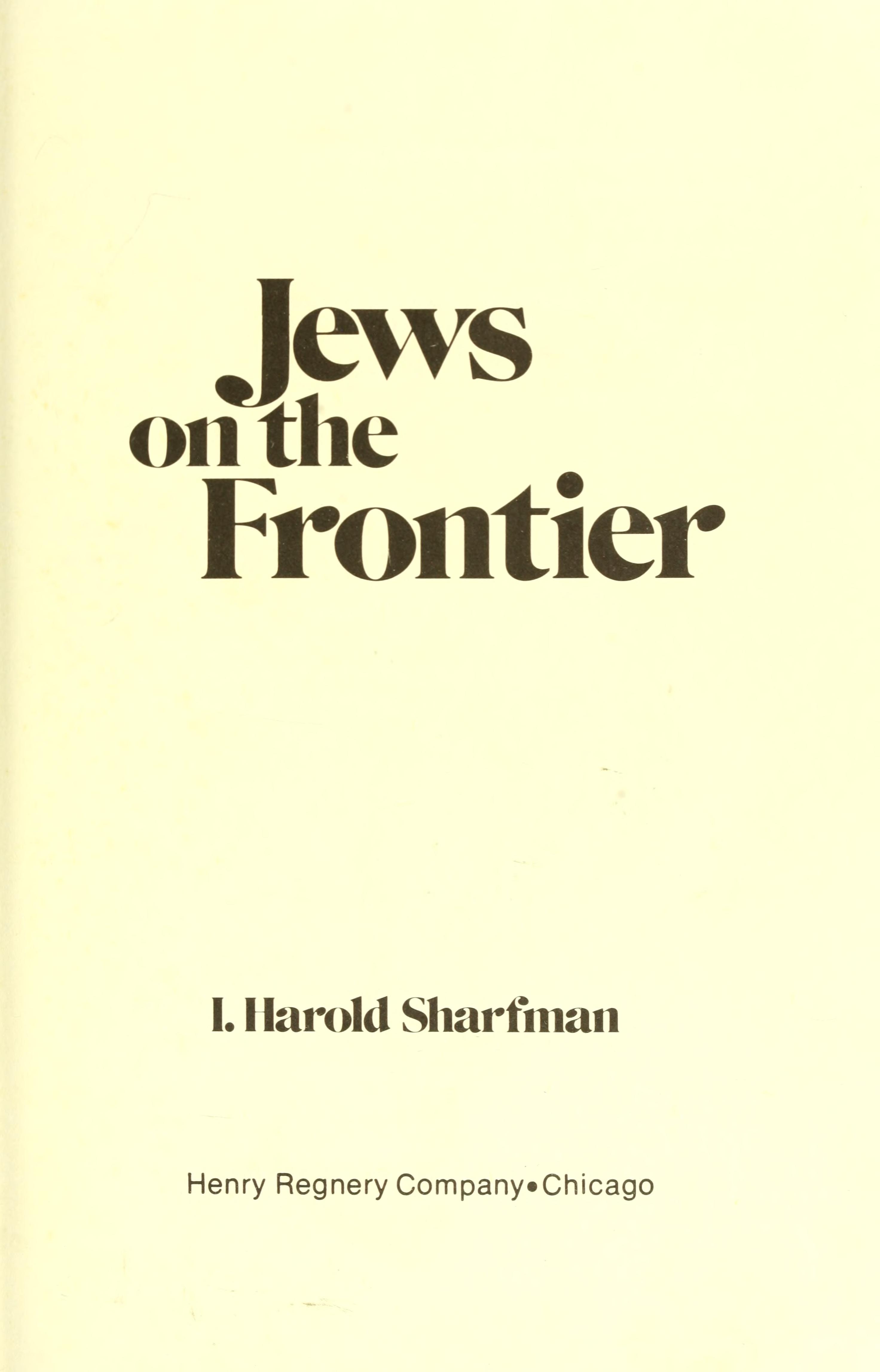 Jews on the Frontier