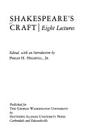 Shakespeare'S Craft: Eight Lectures