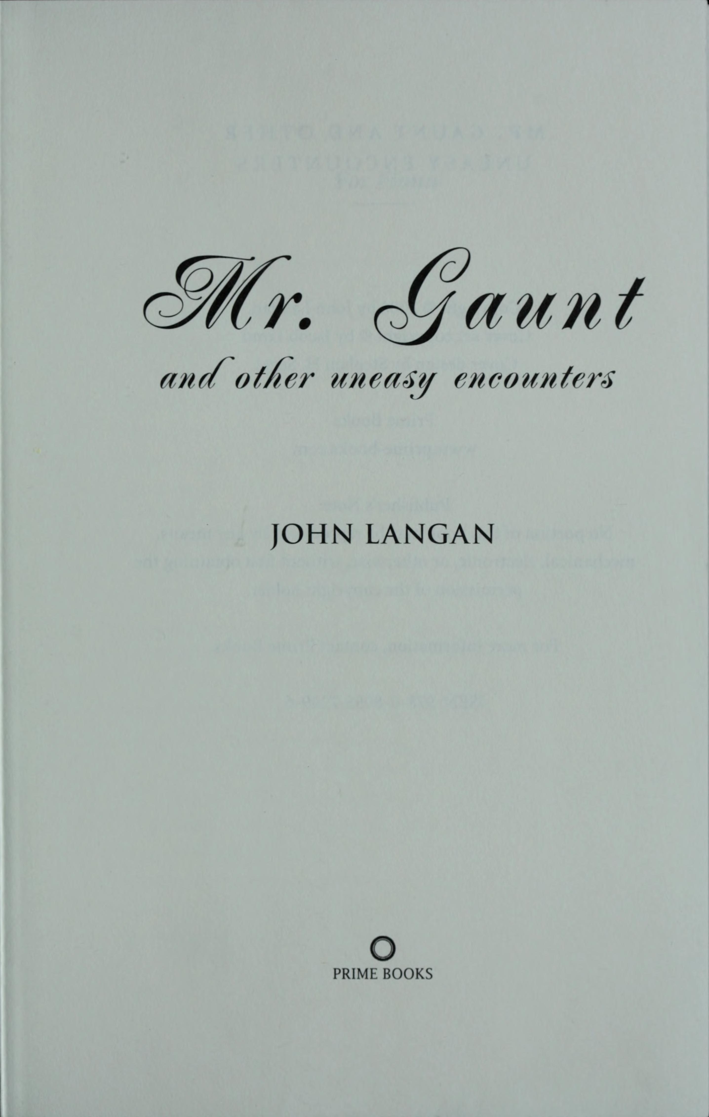 Mr. Gaunt and Other Uneasy Encounters