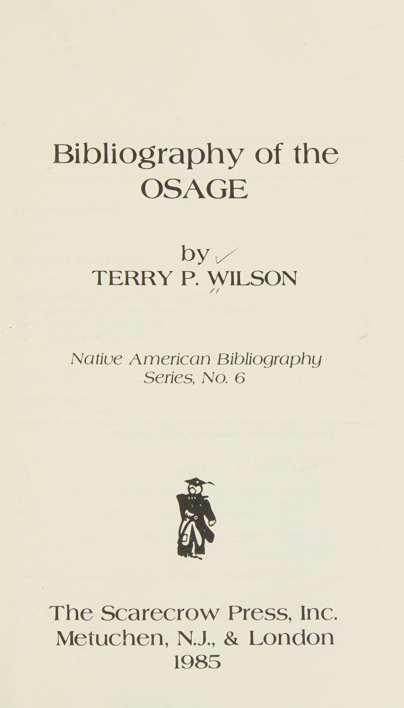 Bibliography Of The Osage