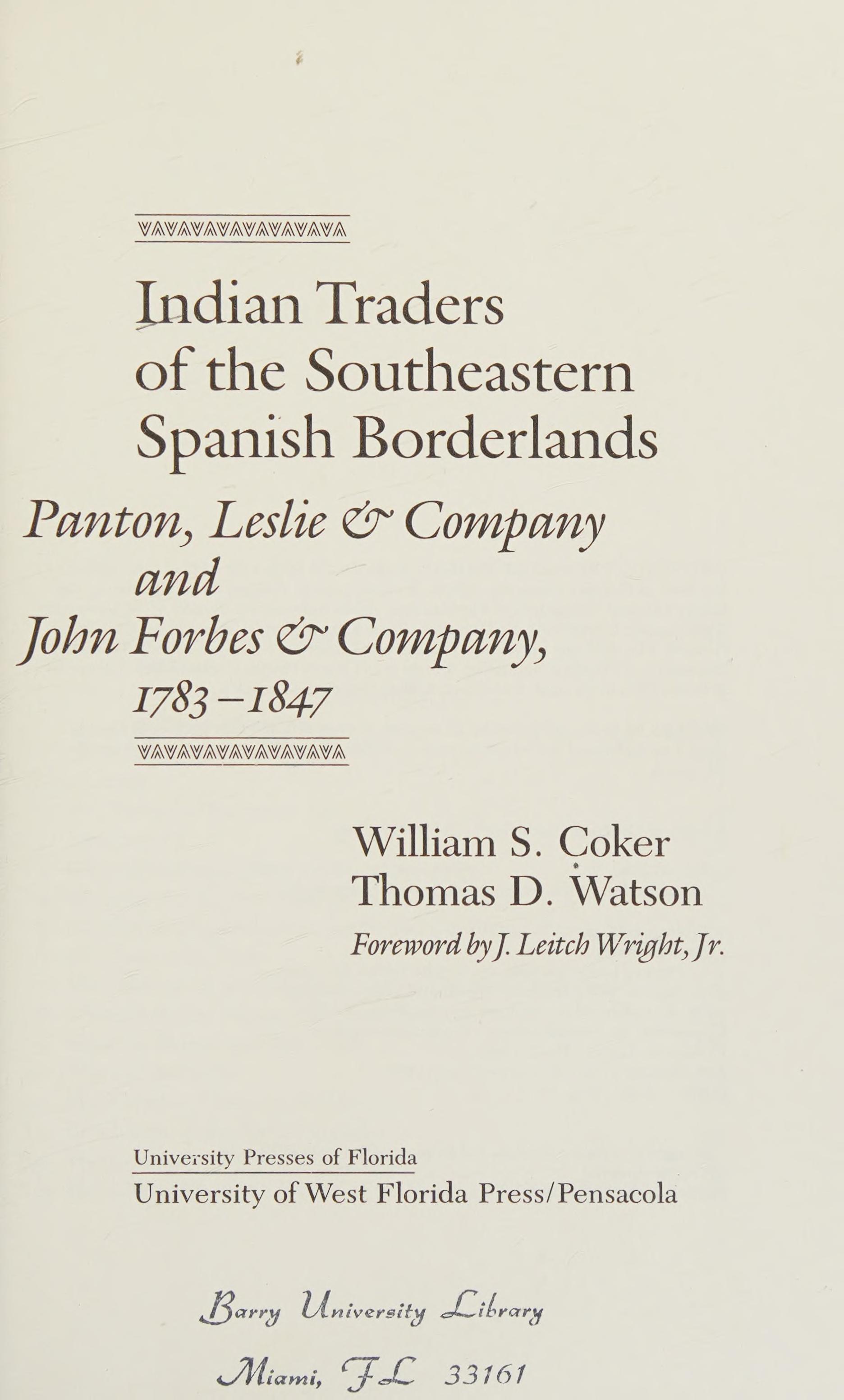 Indian traders of the southeastern Spanish borderlands