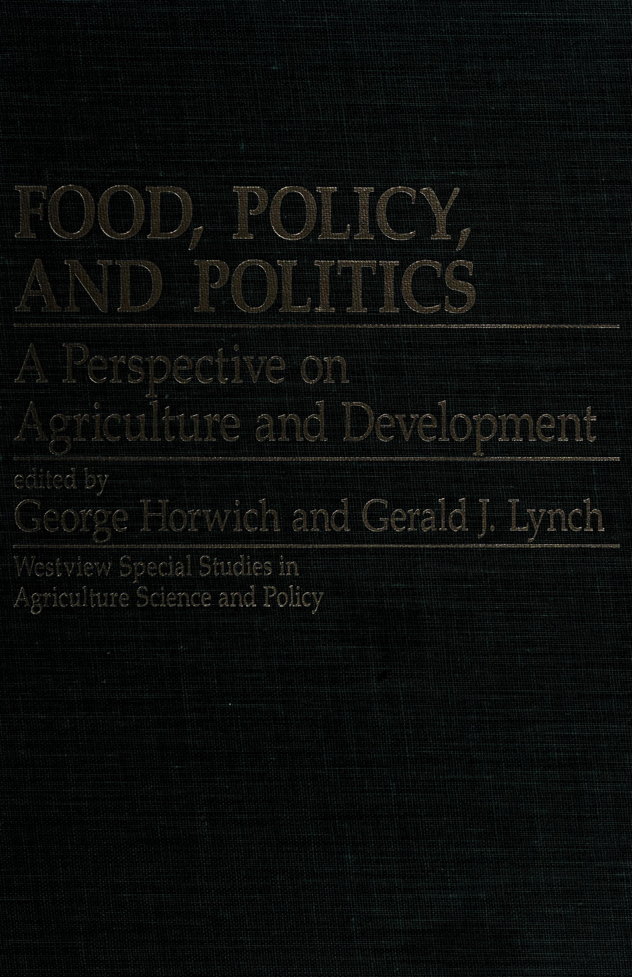 Food Policy and Politics
