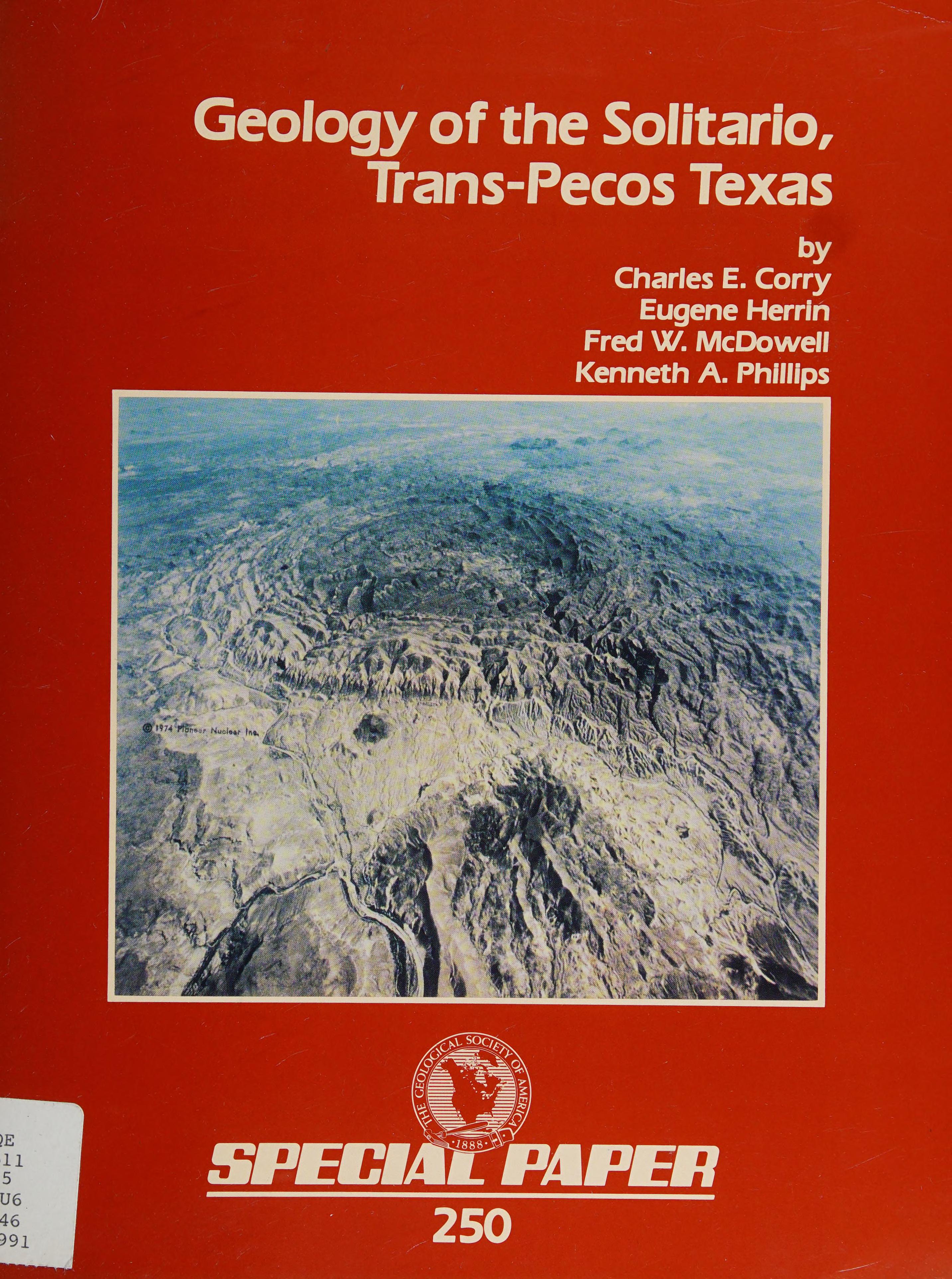 Geology of the Solitario, Trans-Pecos Texas